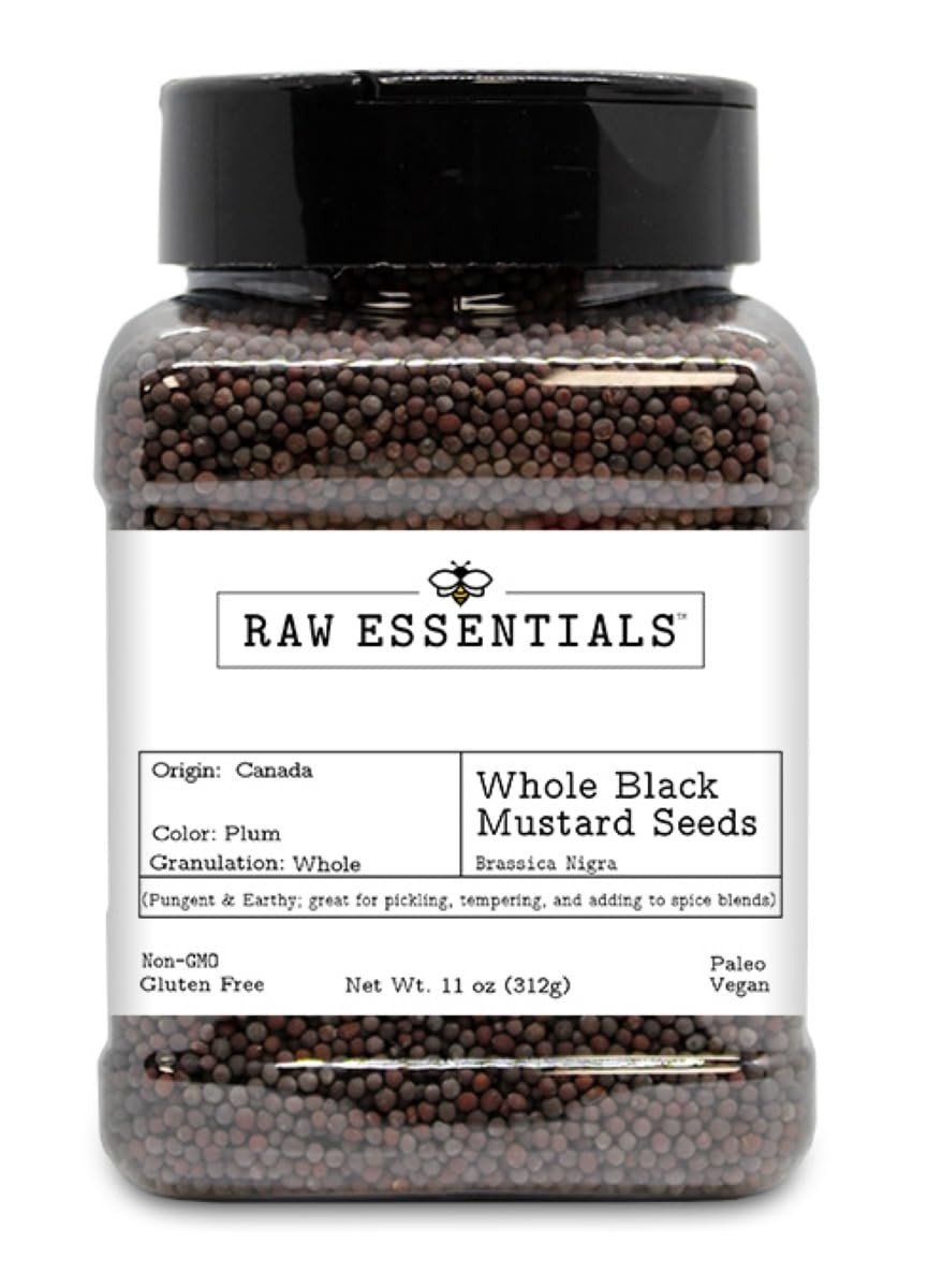 Whole Black Mustard Seeds – Earthy Flavor for Pickling & Global Cuisine – 11 oz