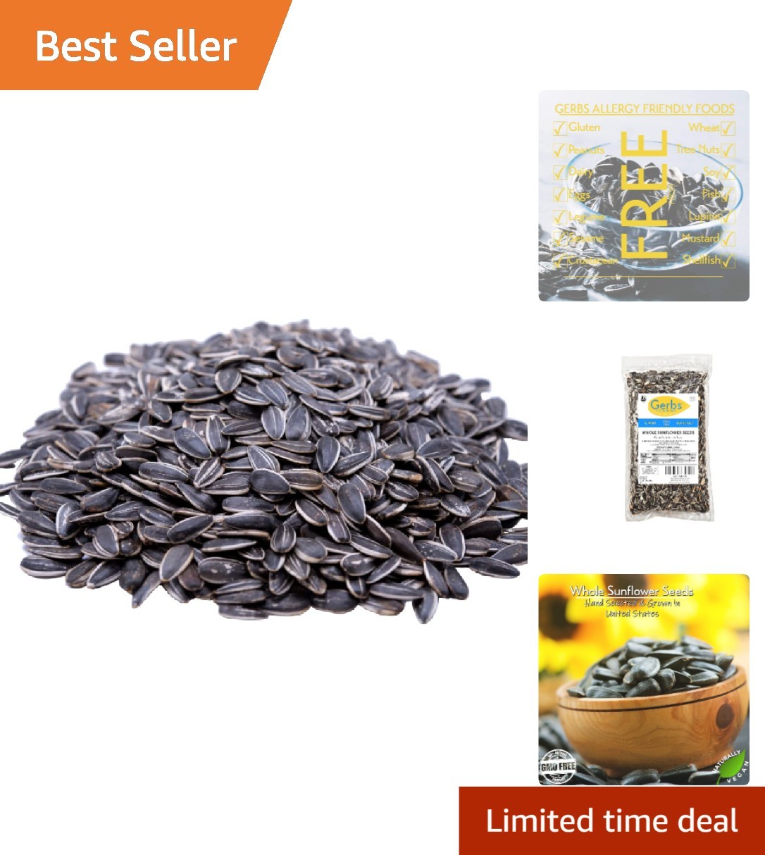 2 Pound Sunflower Seeds Unsalted Kosher Gluten Free