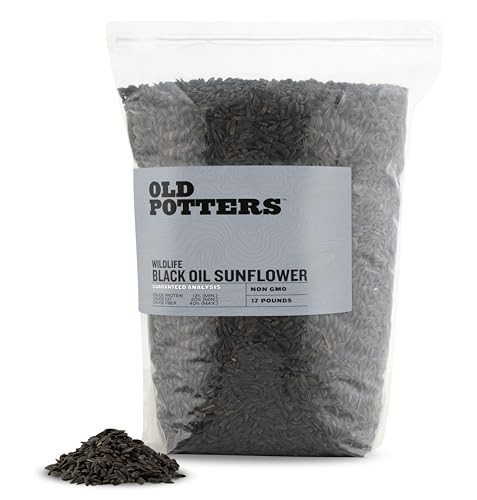 Non-GMO Black Oil Sunflower Seeds for Birds & Wildlife – 12 lbs, USA Grown, Smal