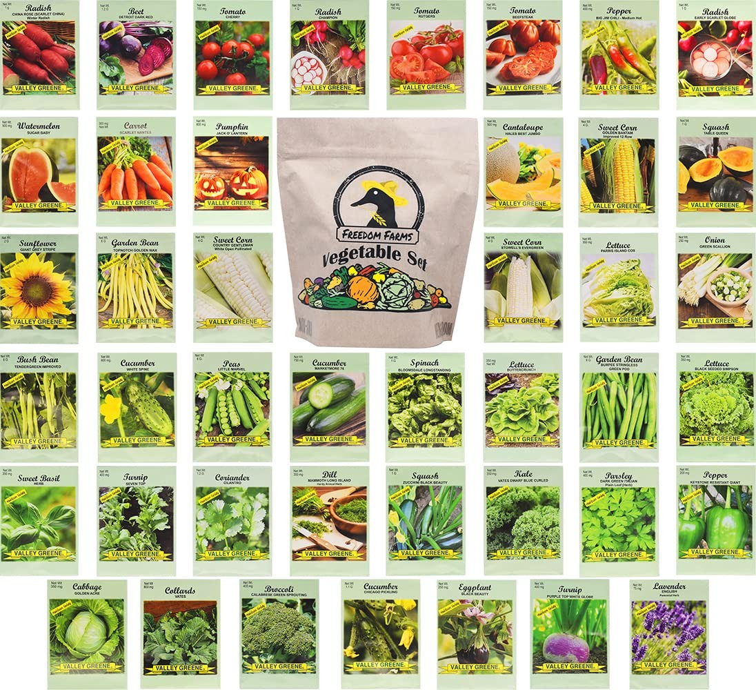 Set of 43 Assorted Vegetable & Herb Seed Packets Over 100 Seeds Includes Mylar