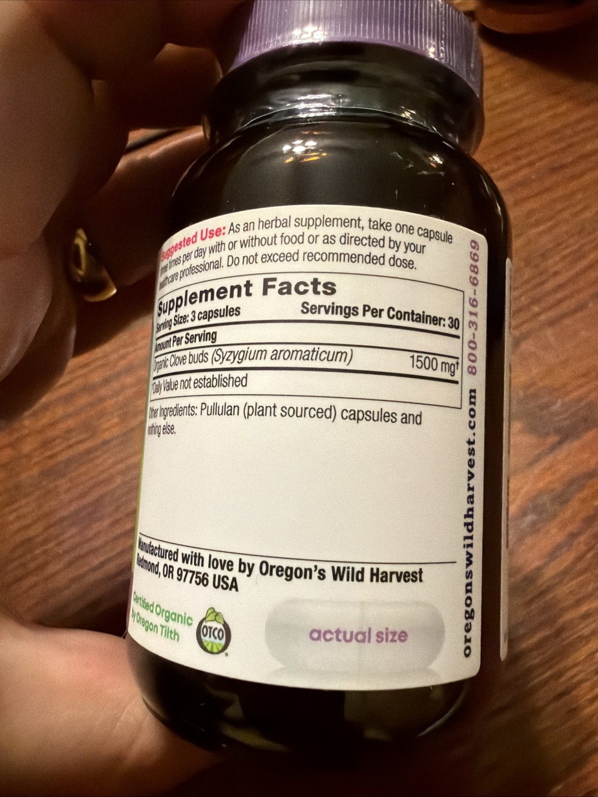 Oregon’s Wild Harvest Cloves, 90 Vegan Capsules (500 mg per Capsule) EXP 10/26