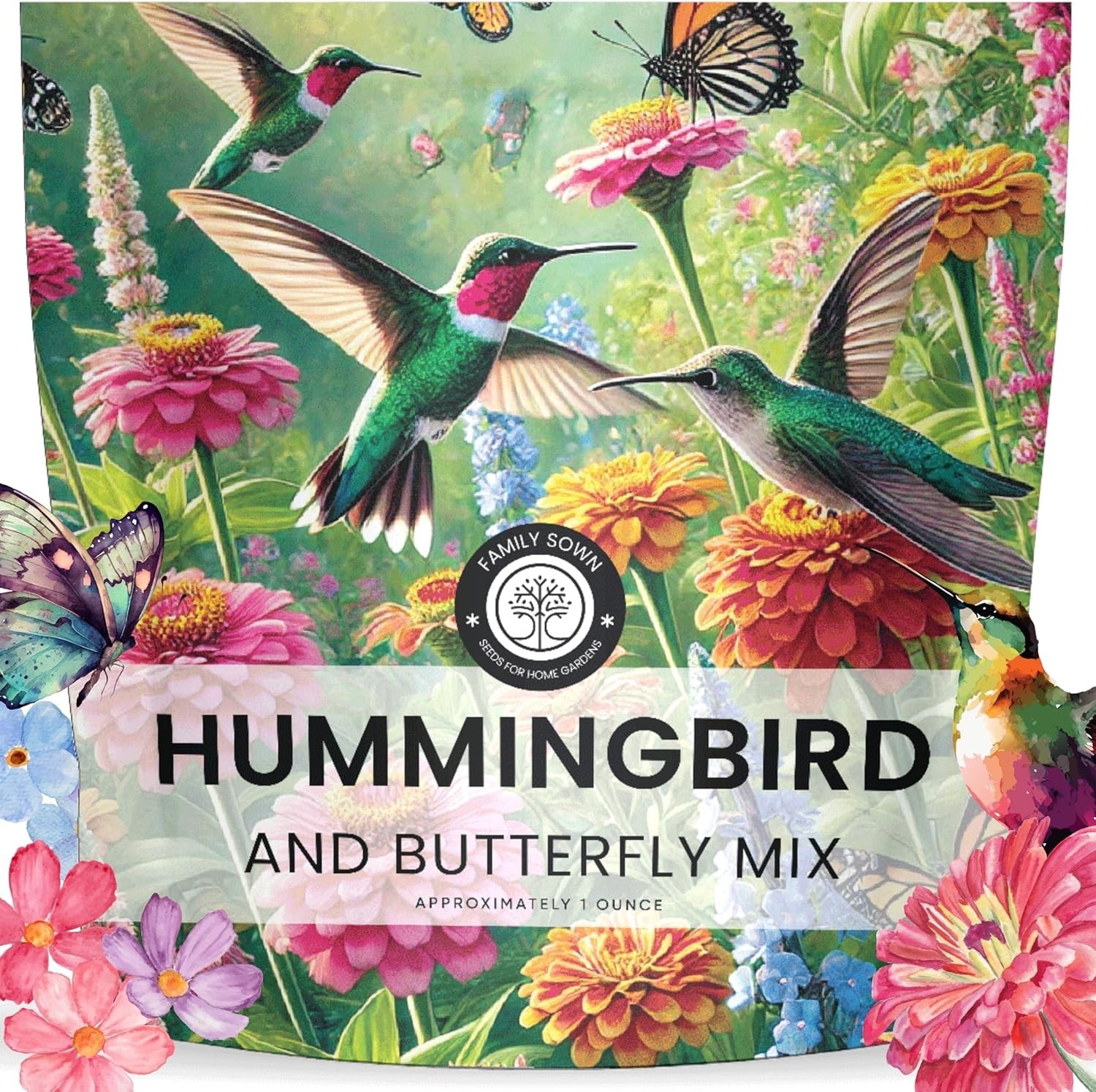 Wildflower Buzz: Hummingbird & Butterfly Mix – 7,500 Seeds for Vibrant Gardens