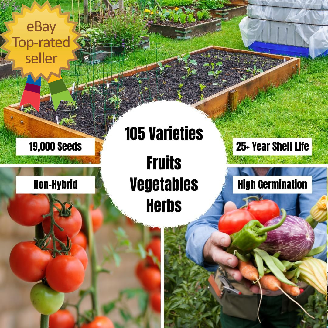 Survival Garden Heirloom Seeds Non GMO 105 Varieties of Herb Fruit and Vegetabl