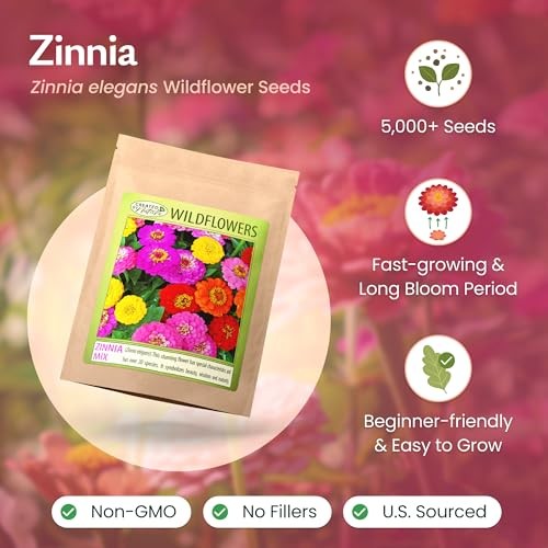 California Giant Zinnia Wildflower Seeds, Multi-Colored Flower Varieties,