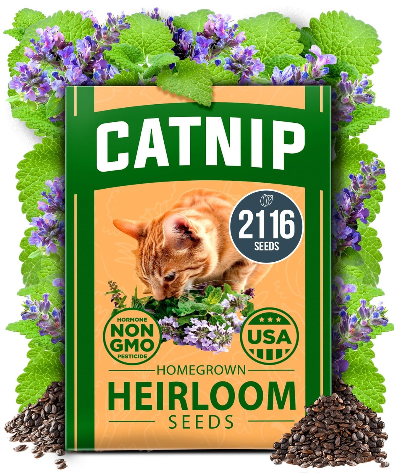 Non GMO Catnip Seeds Bulk Pack Heirloom Herb 2,116 Seeds Indoor or Outdoor S…
