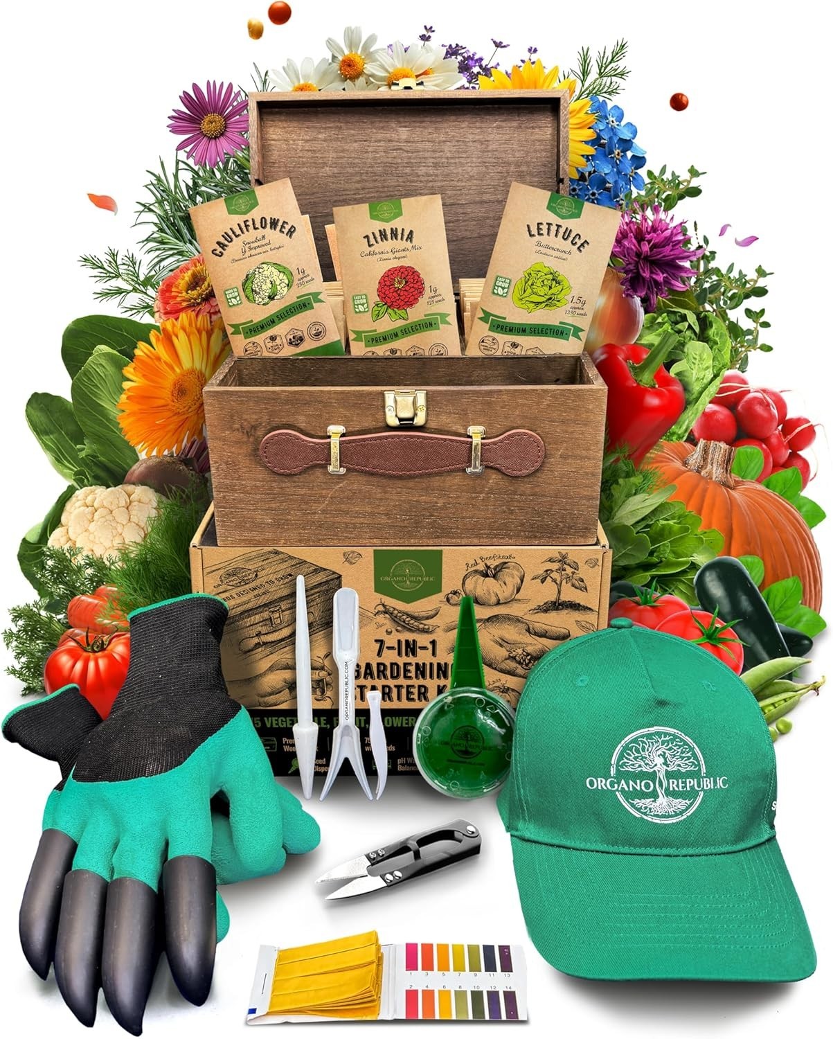 Ultimate Indoor/Outdoor Herb Garden Starter Kit – 75 Non-GMO Seeds + Tools