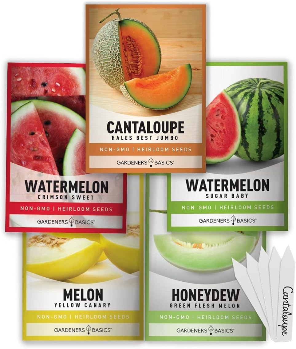 GMO-Free Melon Seeds – 5 Variety Pack for Vibrant Home Garden Delights