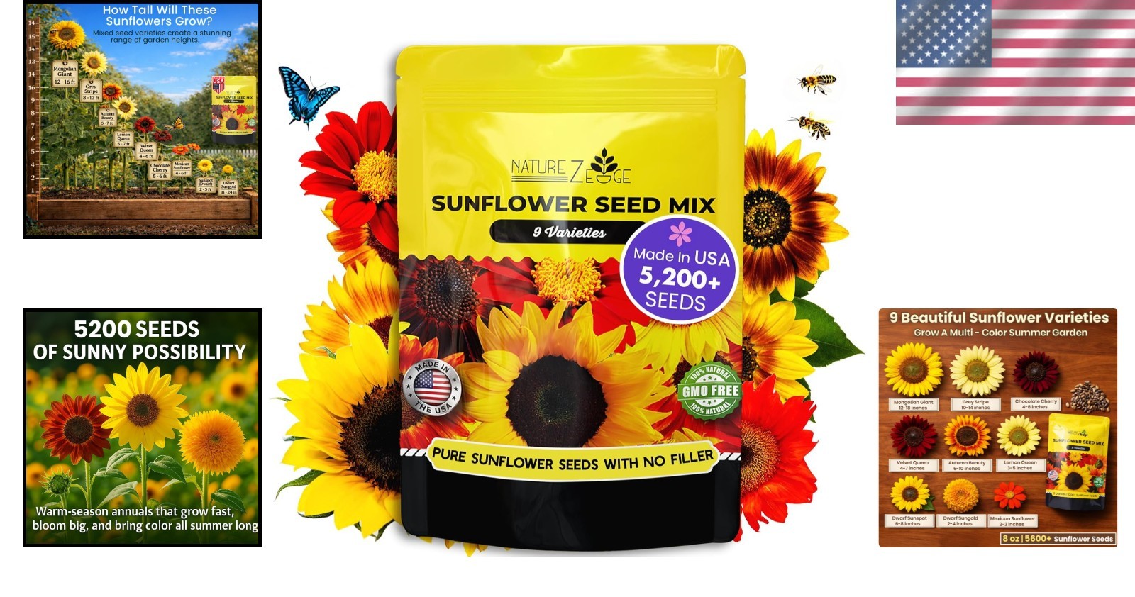 Mix of Sunflower Seeds – Autumn Beauty, Velvet Queen