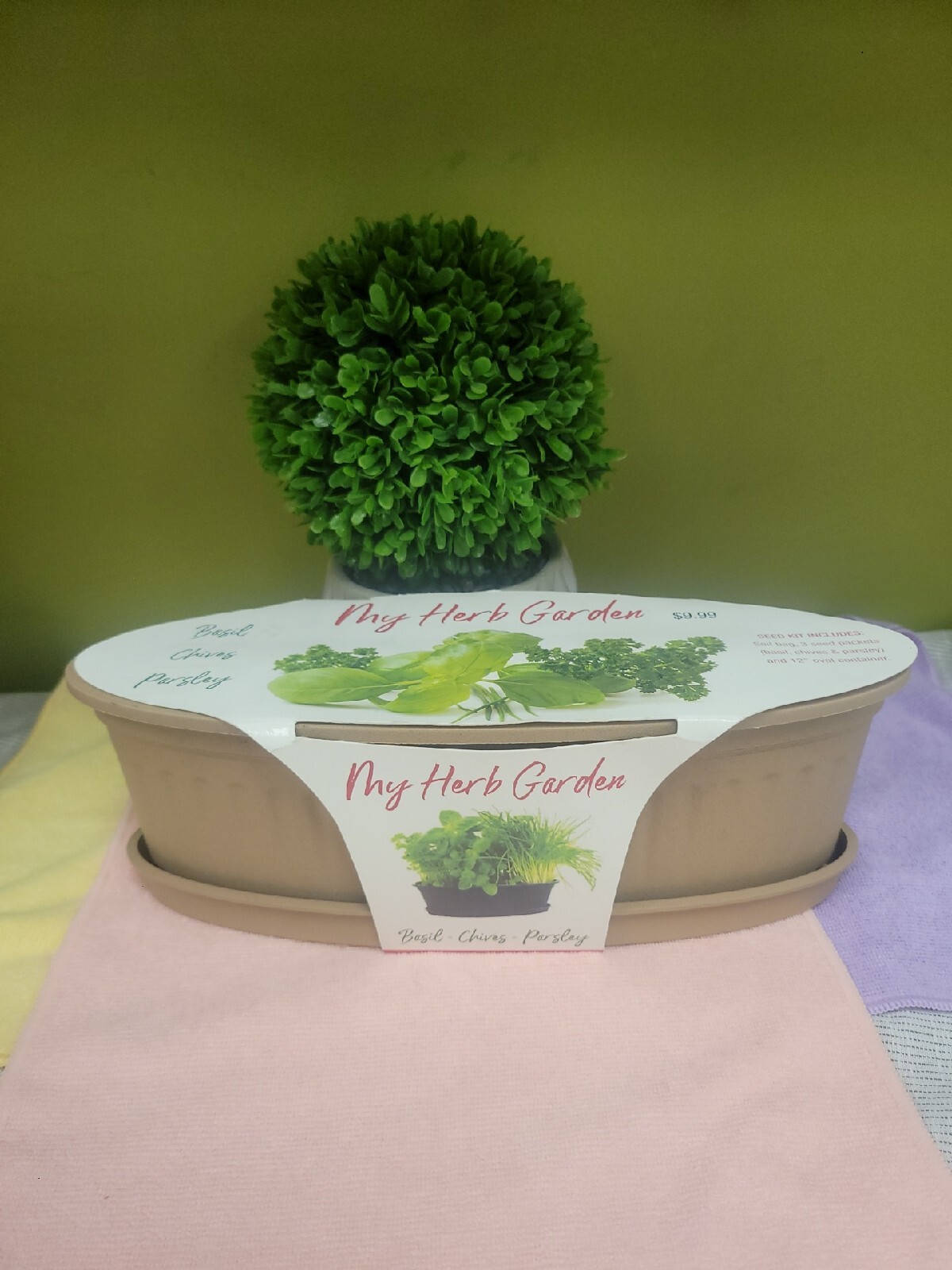 My Herb Garden Basil, Chives, Parsley Seed Planter Kit Kitchen Window Garden
