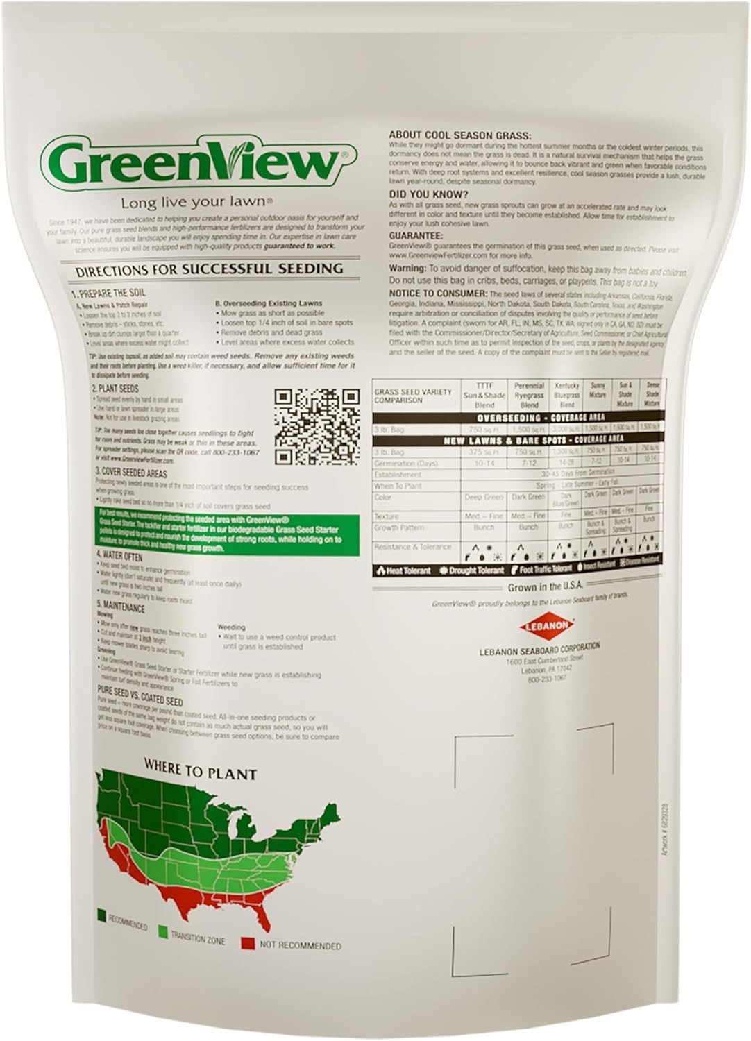 Versatile 3 lb Tall Fescue Seed – Ideal for Sun & Shade, Covers 750 sq. ft.