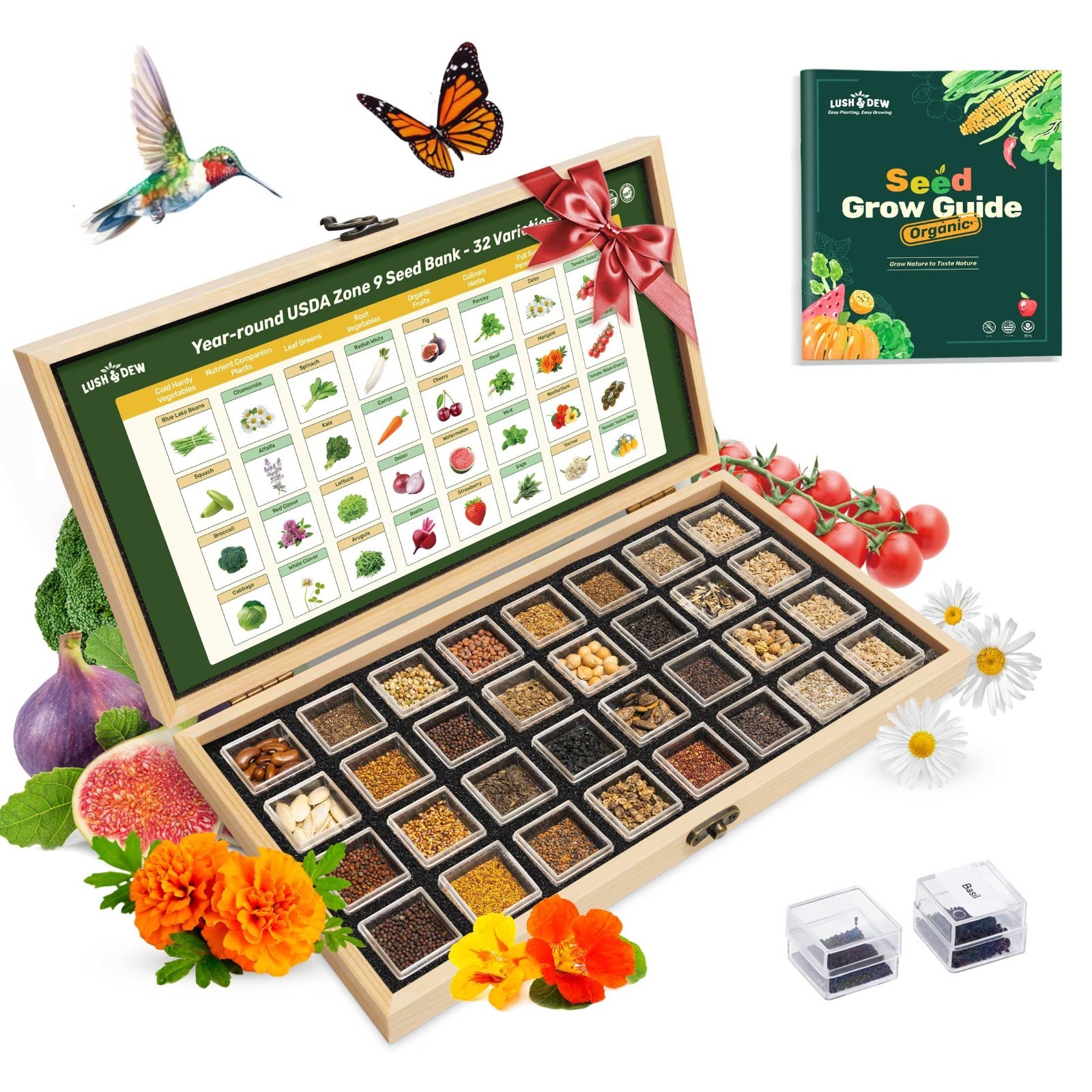 32 Varieties Non-GMO Heirloom Seed Bank for Zone 9 – Gardening Gifts for All