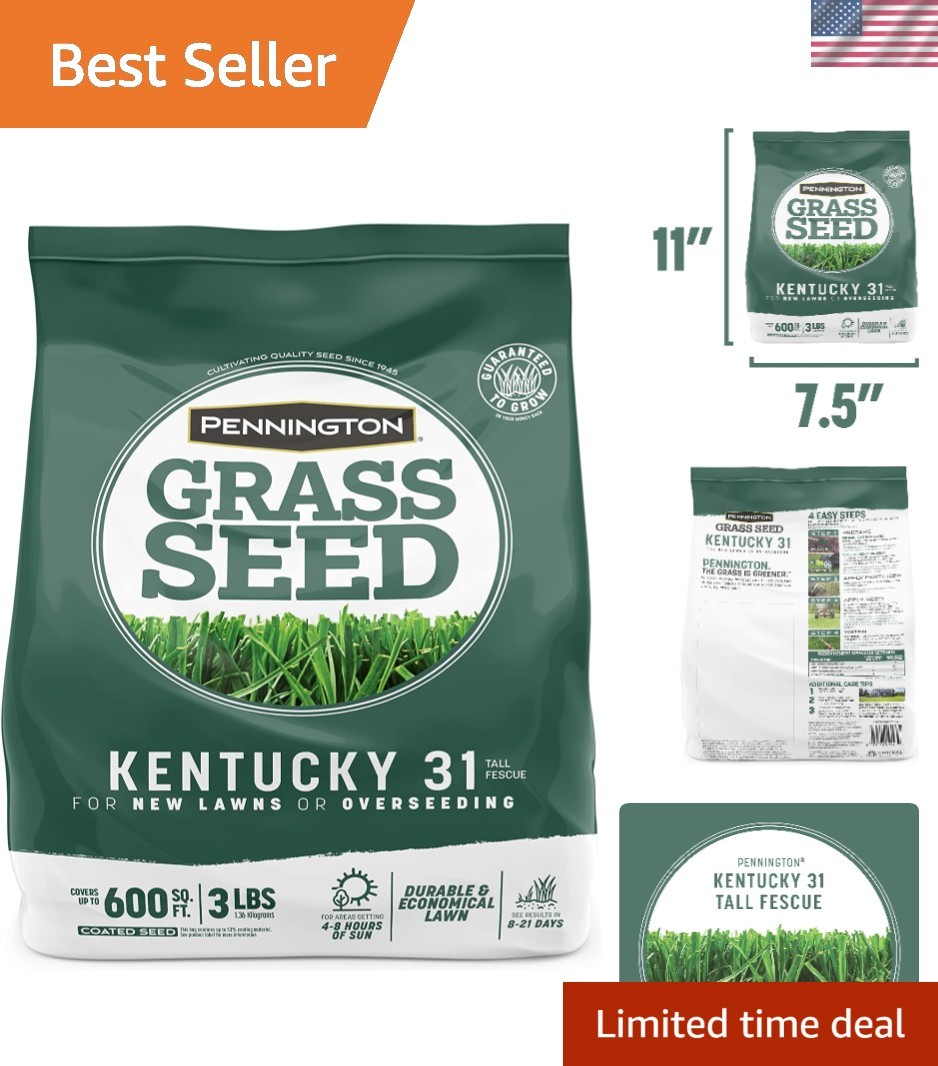 3 lb Pennington Kentucky 31 Tall Fescue Seed – Thick Blades for Robust Lawns