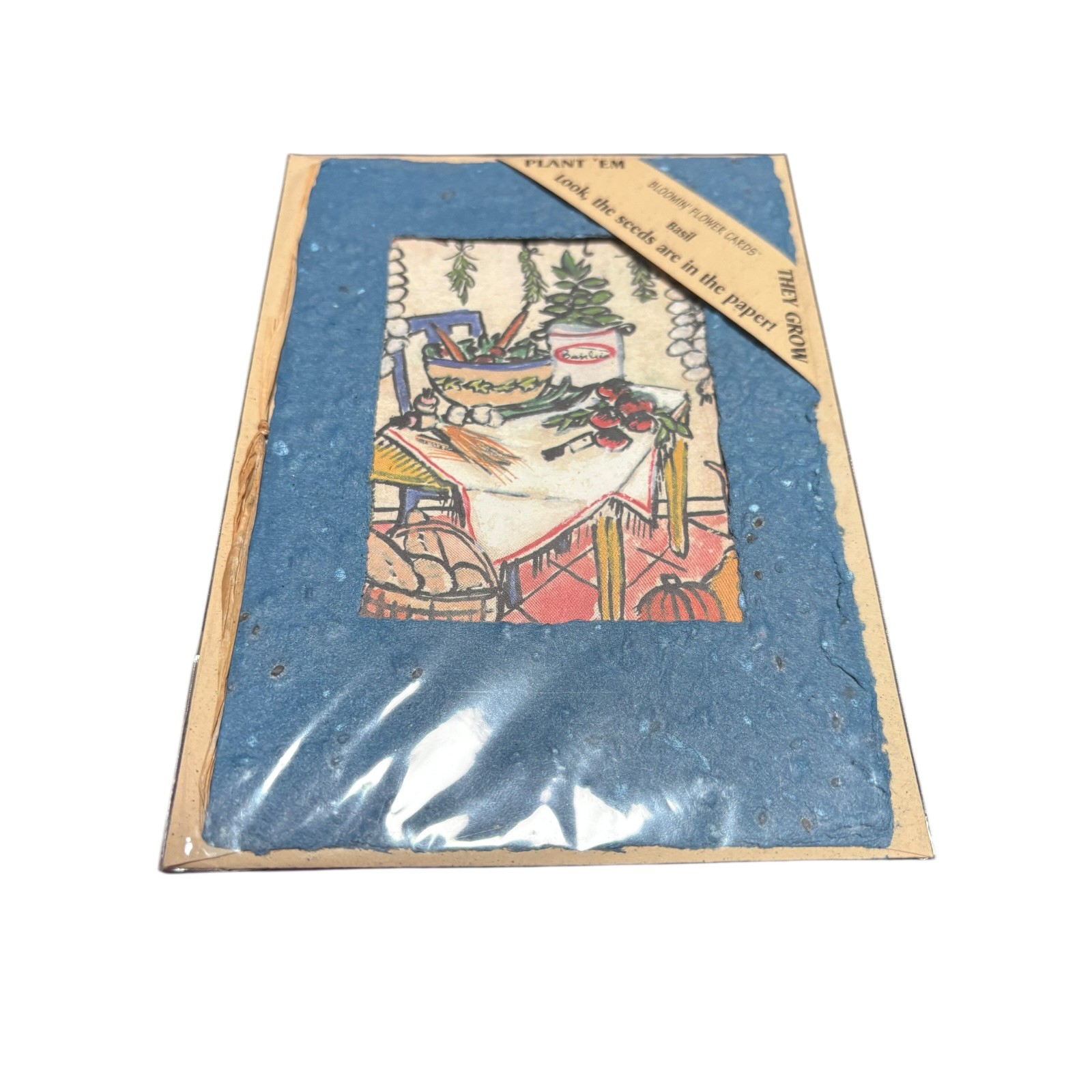 Bloomin’ Flower Cards Basil Seeds Embedded Seed Paper Greeting Card Grow Your