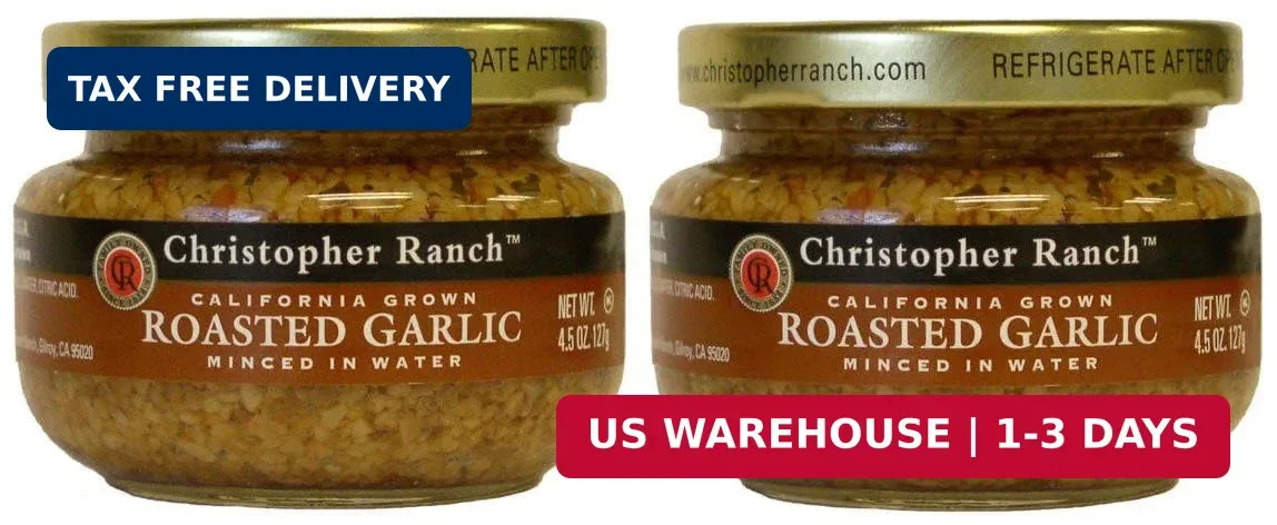 Christopher Ranch Minced Roasted Garlic in Water, California Grown Fresh, Pre-Mi