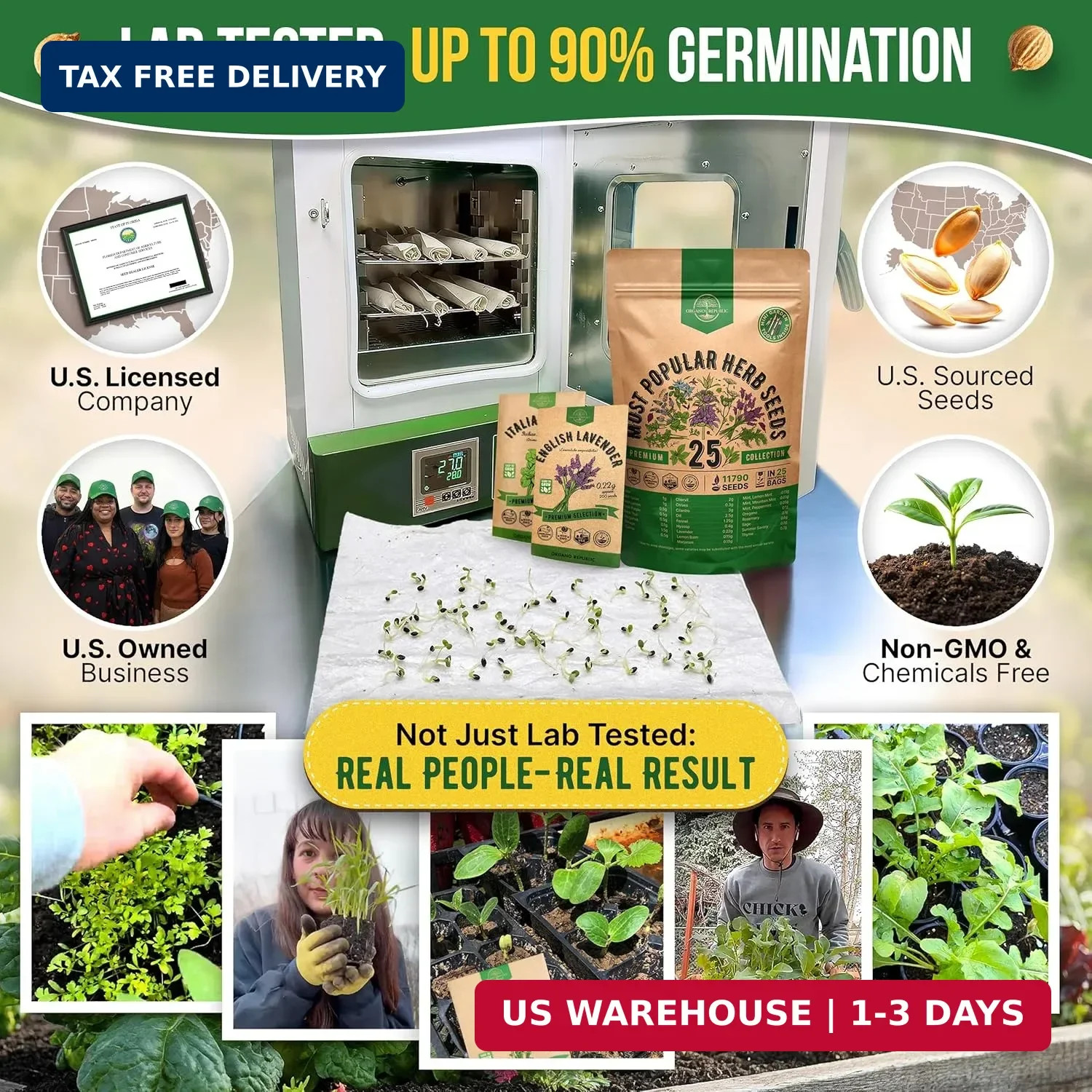 25 Most Popular Herb Seeds Variety Pack – 11,700 Non-GMO Heirloom Seeds for Plan