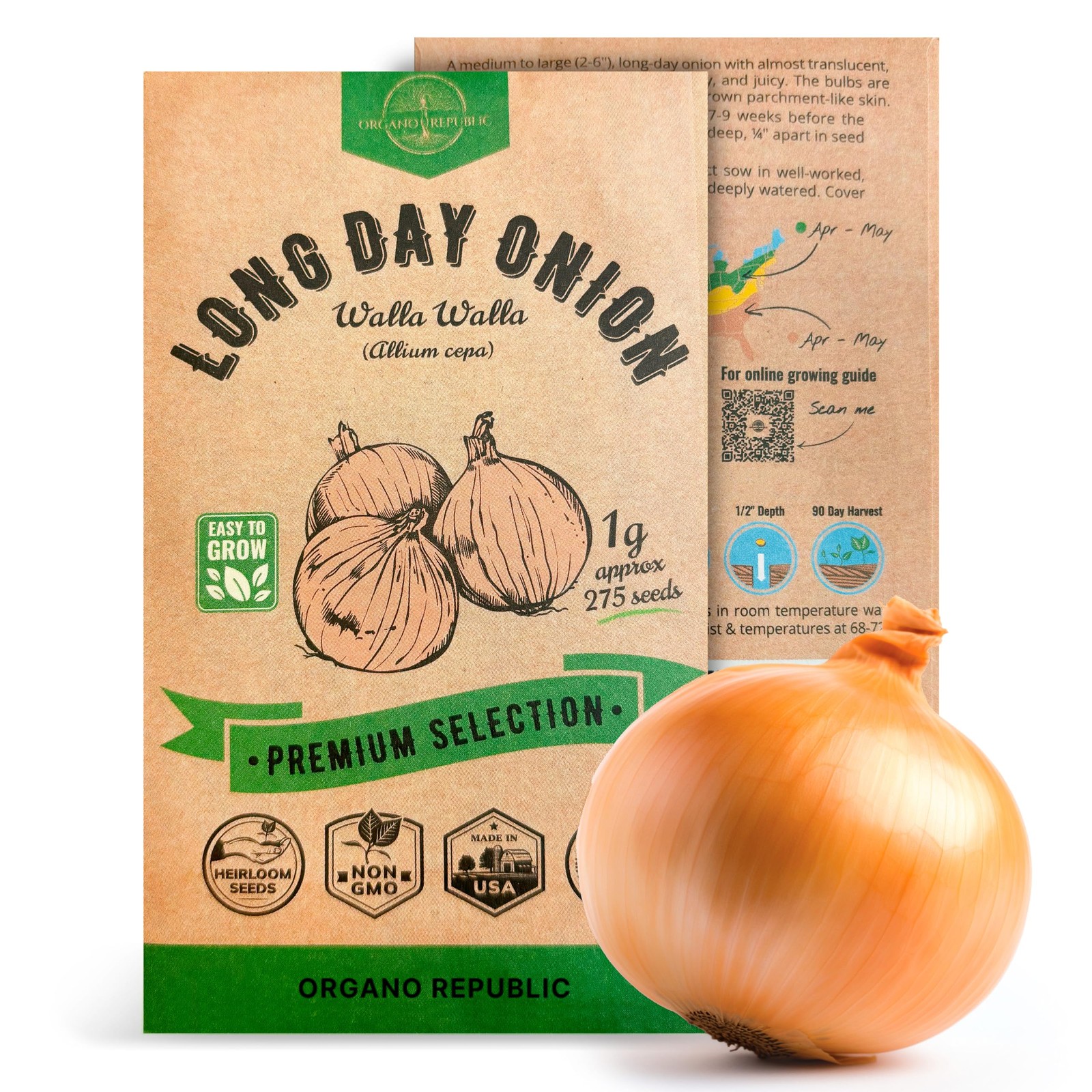 Onion Walla Walla Seeds Pack 1G Over 275 NonGMO Heirloom Onion Seeds for Pla…