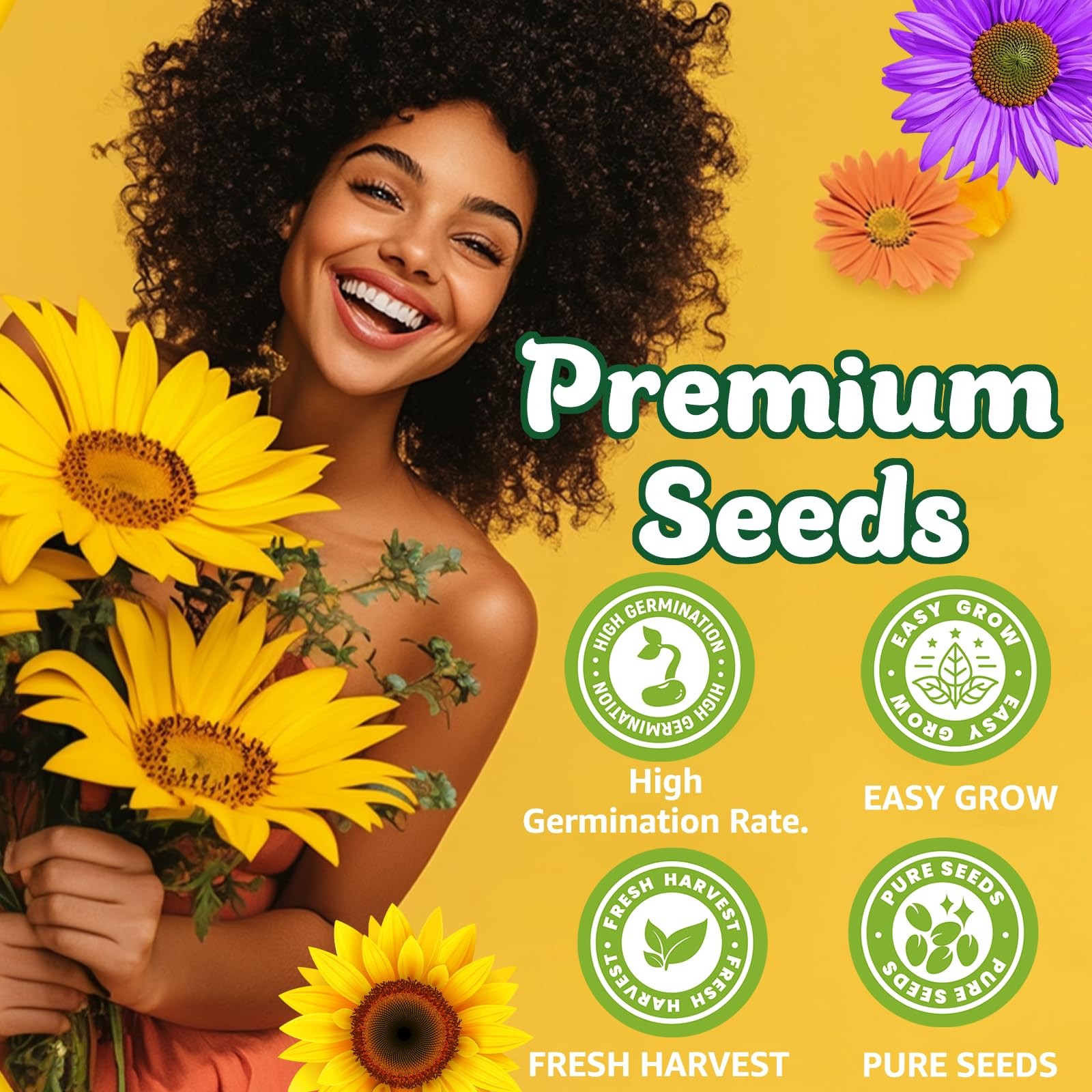 5000+ Sunflower Seeds Planting 4 Oz Heirloom NonGMO Mix 15+ Varieties Garden