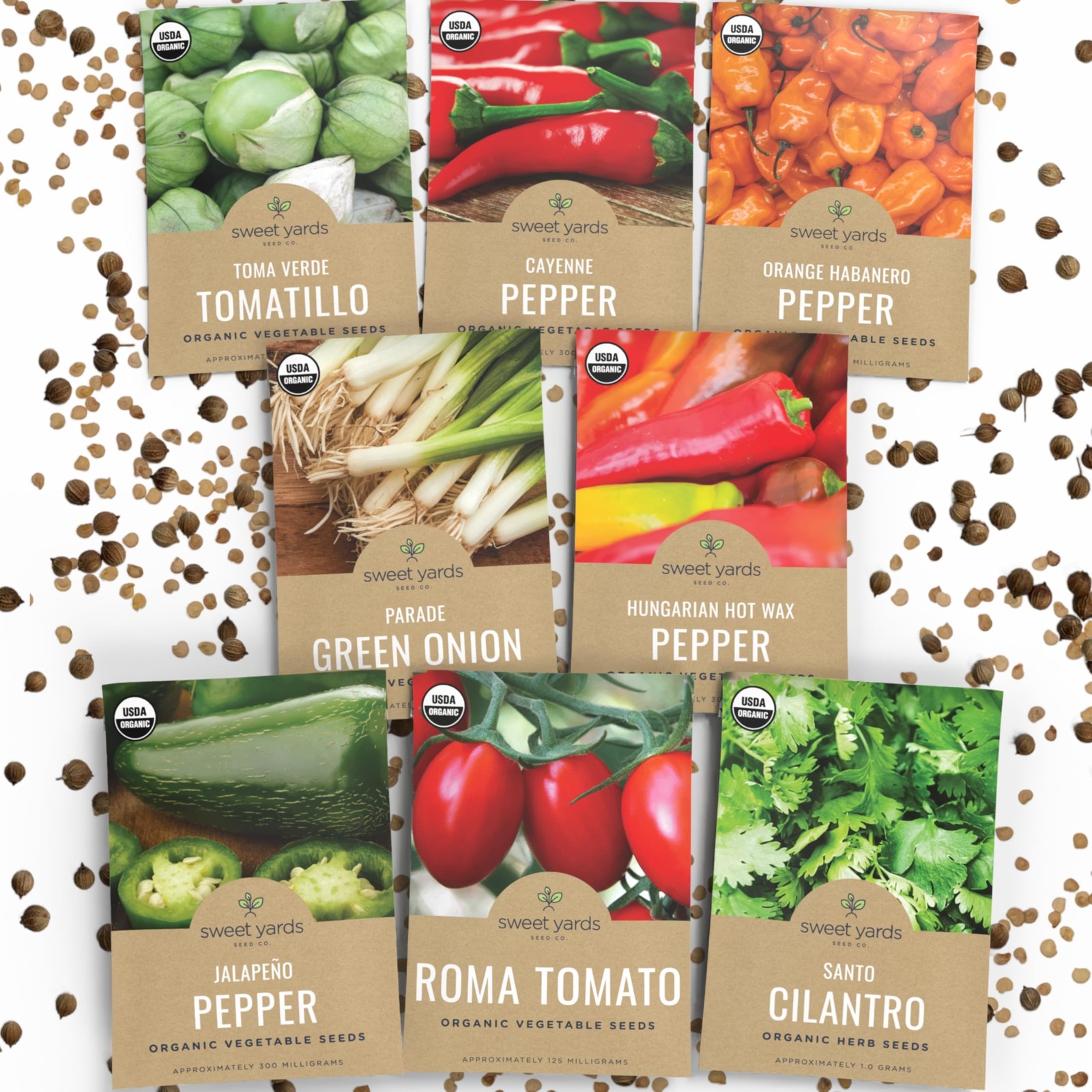 Organic Salsa Garden Seeds Variety Pack – 8 Individual Packs – 2026 Season – …