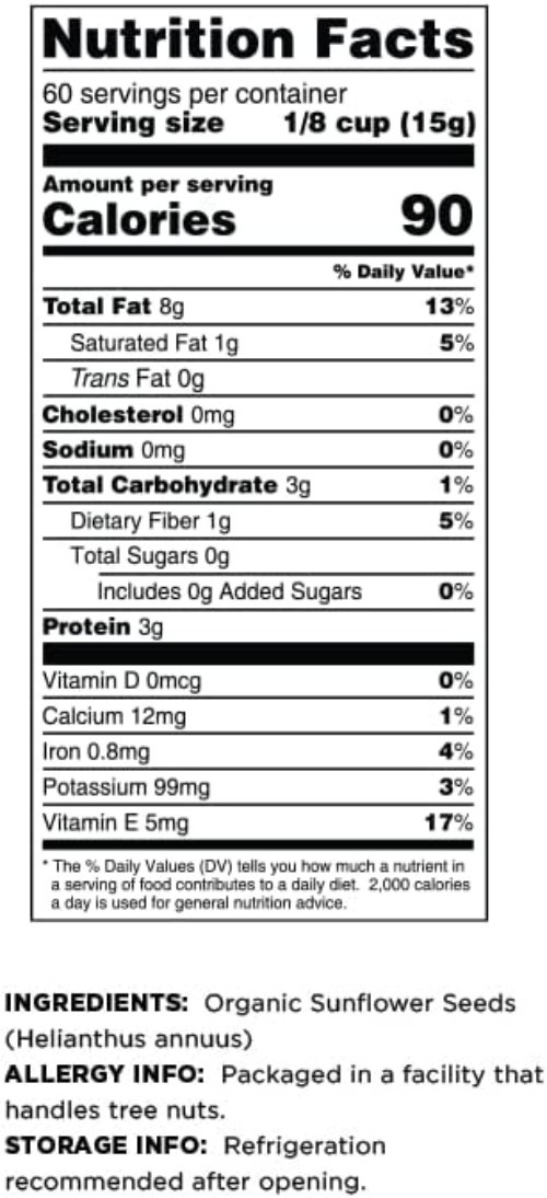 Healthy Organic Hulled Sunflower Seeds, 2 Pounds – Ideal for Lifestyles