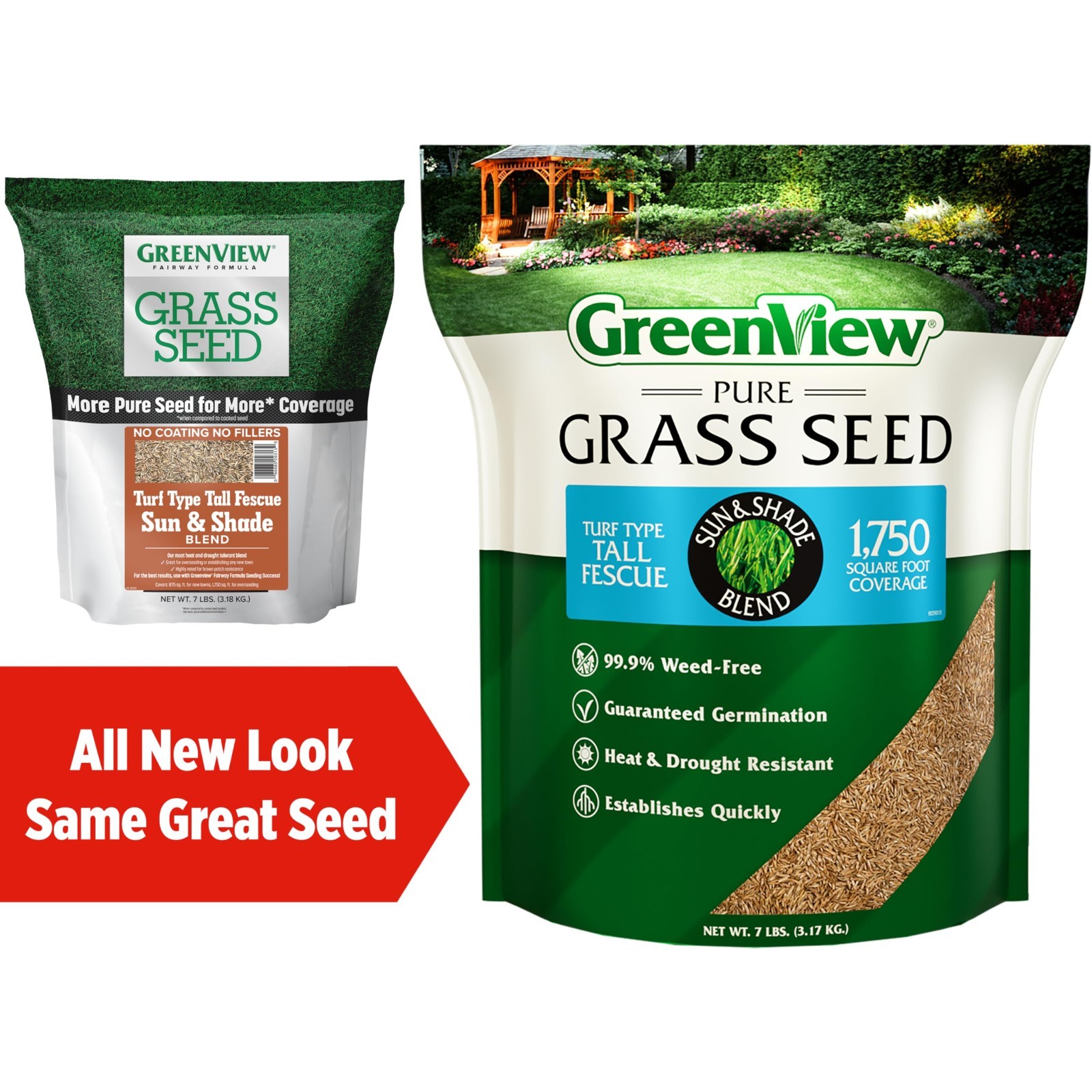Tall Fescue Grass Seed – Sun & Shade Blend, 7 lb Bag, Covers 1,750 sq ft, Pure T