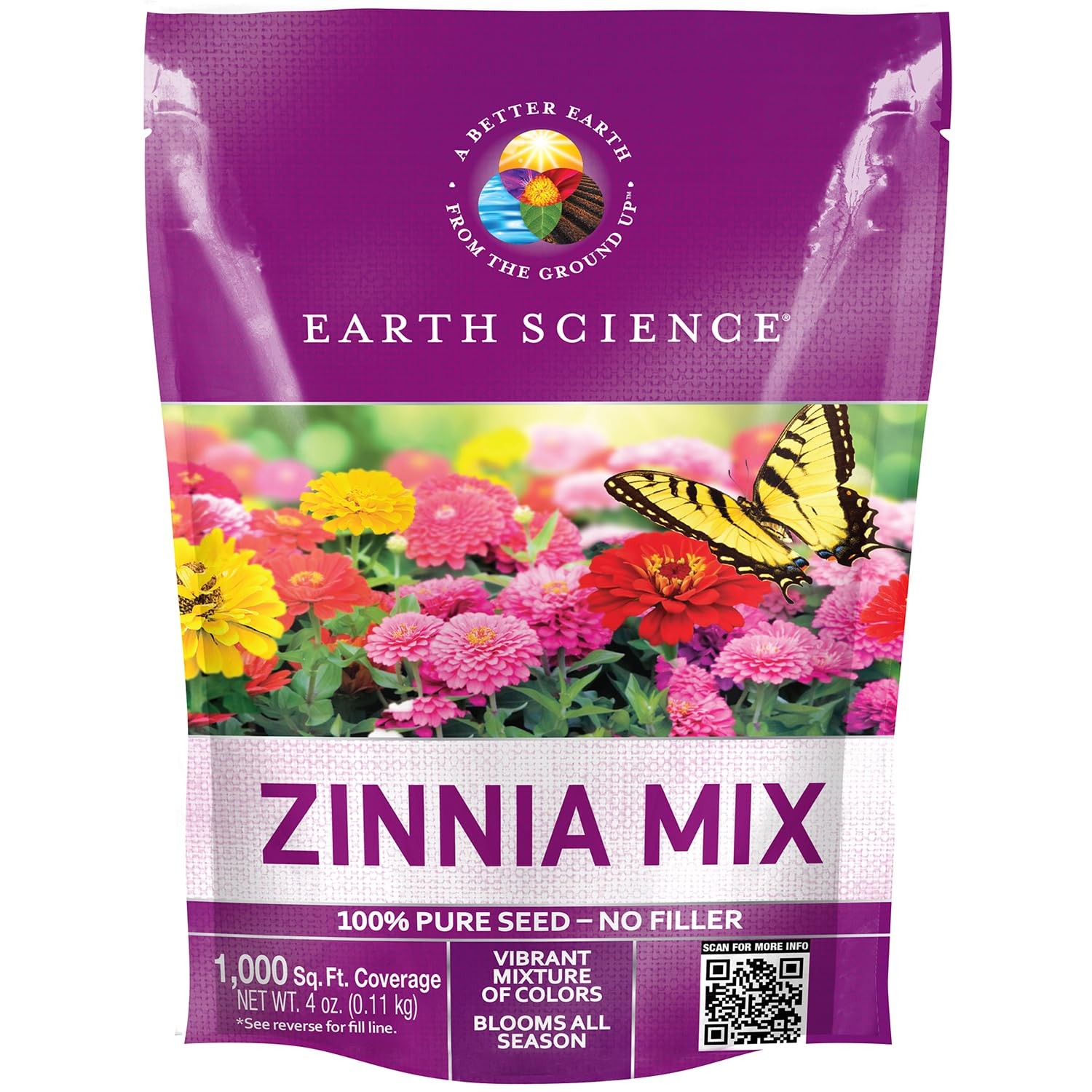 Zinnia Seeds 4oz EasytoGrow Flowers for Home, Garden, and Pollinators