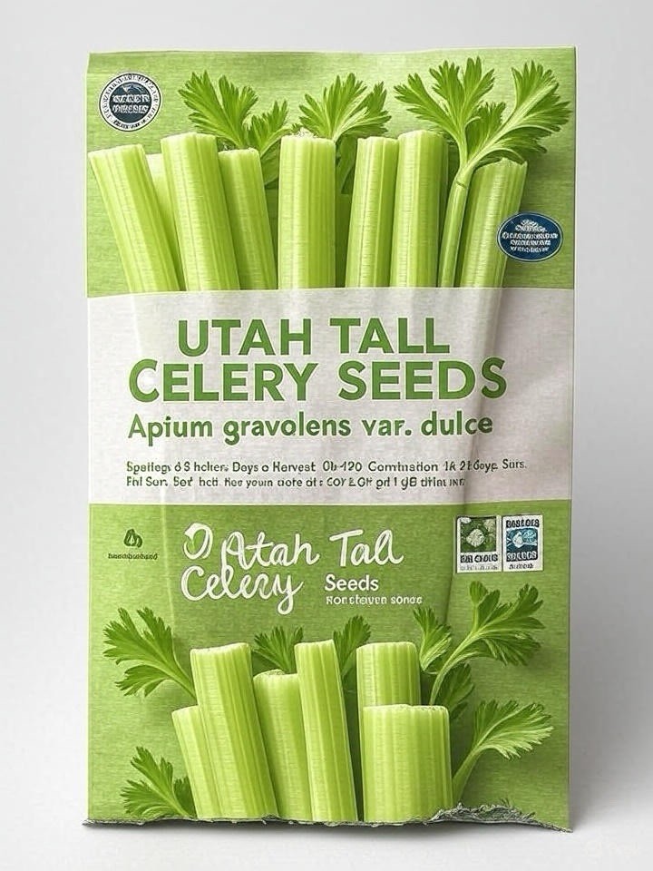 Celery Seeds, Tall Utah Heirloom, Non-GMO, Crisp & Flavorful, Free Shipping