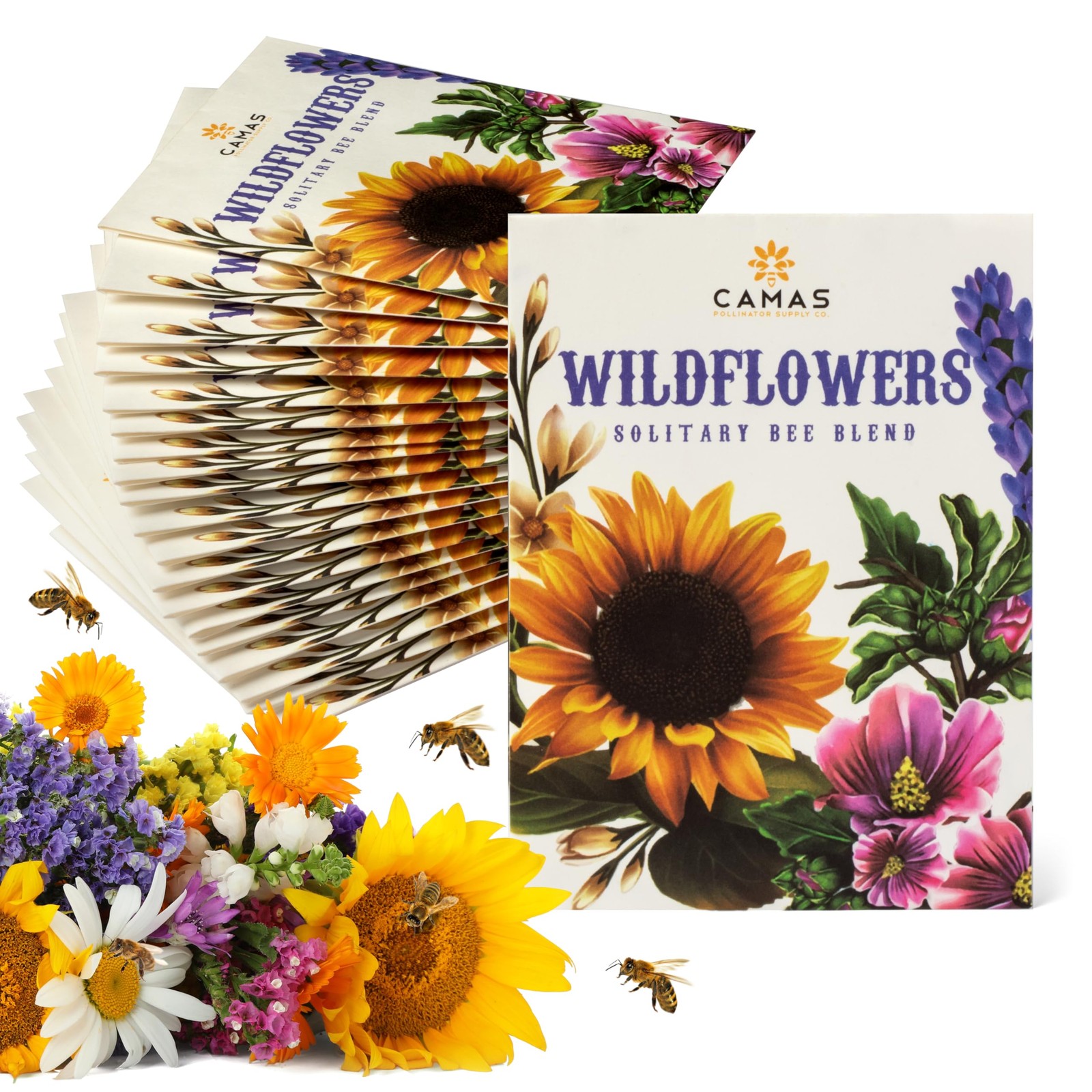 Wildflower Seed Packets 20 Bee Butterfly Hummingbird Garden Annual Mix