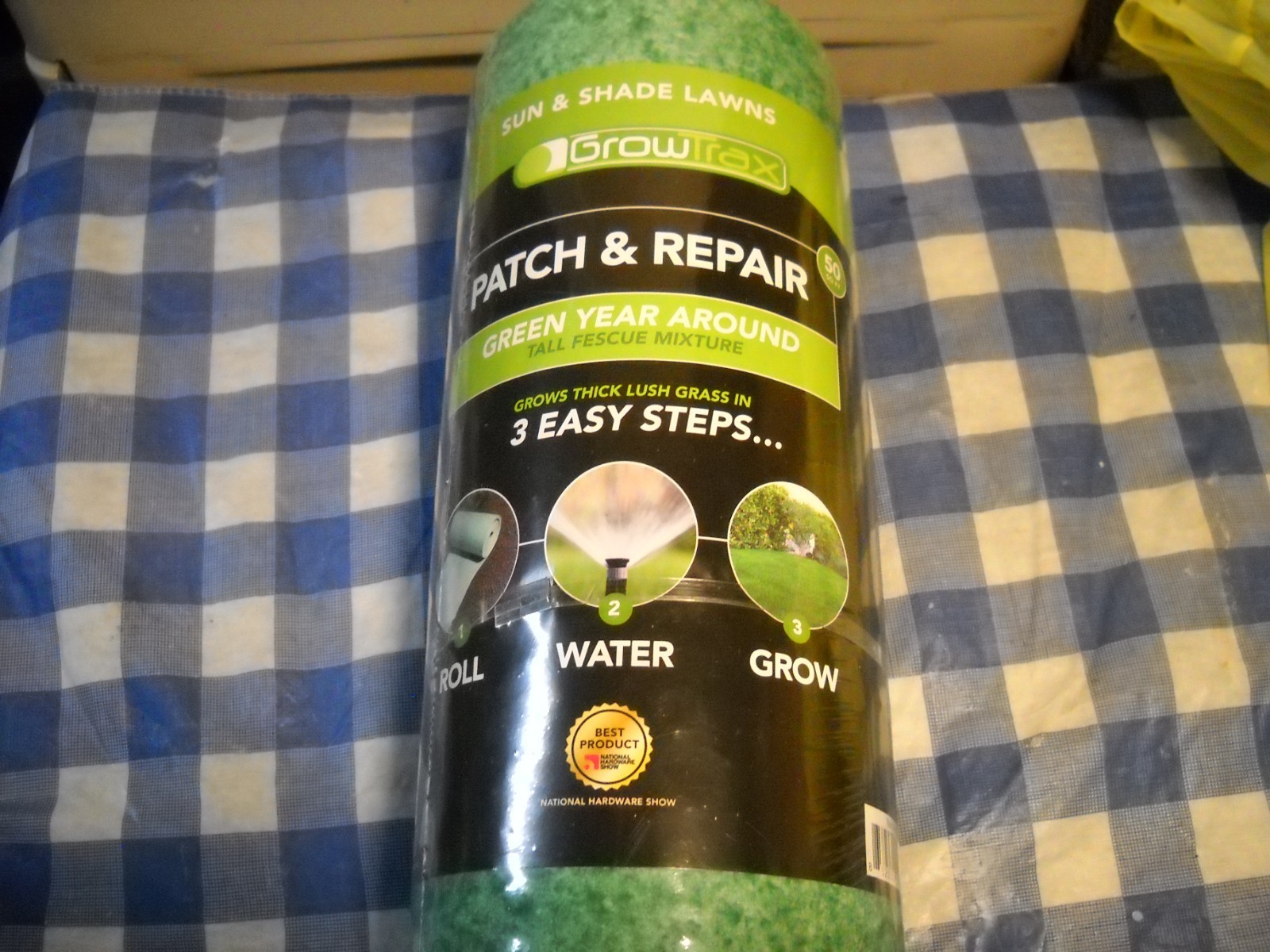 Grotrax Quick Fix Year Round Green Mixture Grass Roll Seed Mat 1×50 feet USA NEW