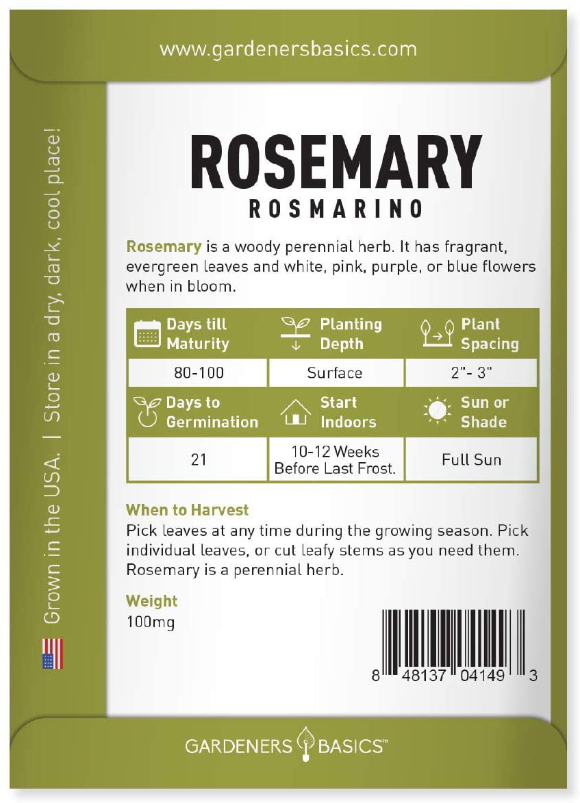 Rosemary Seeds for Planting – It Is a Great Heirloom, Non-Gmo Herb Variety- Grea