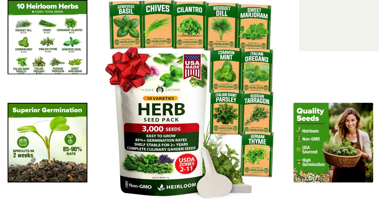 Sustainable Fresh Herb Seeds – 3000 Seeds for Culinary Excellence -Round