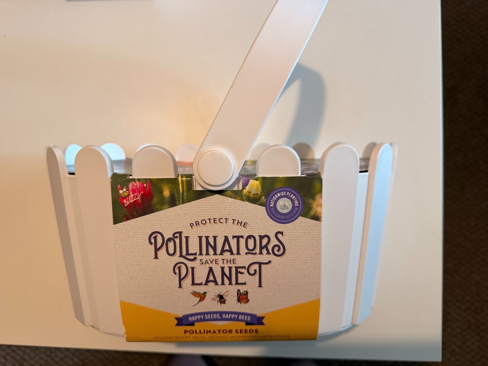 Buzzy Wildflower Pollinator Seed Mix Basket Grow Kit – NEW
