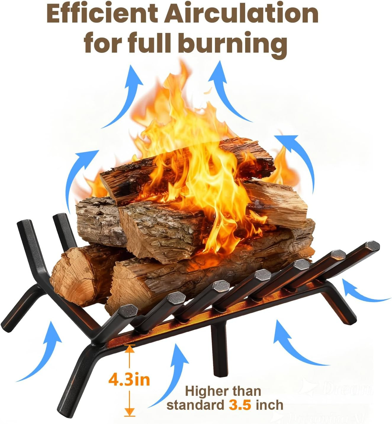 AMAGABELI GARDEN & HOME Fireplace Grate 30 Inch Fire Pit Grate Fire Place Log Ho