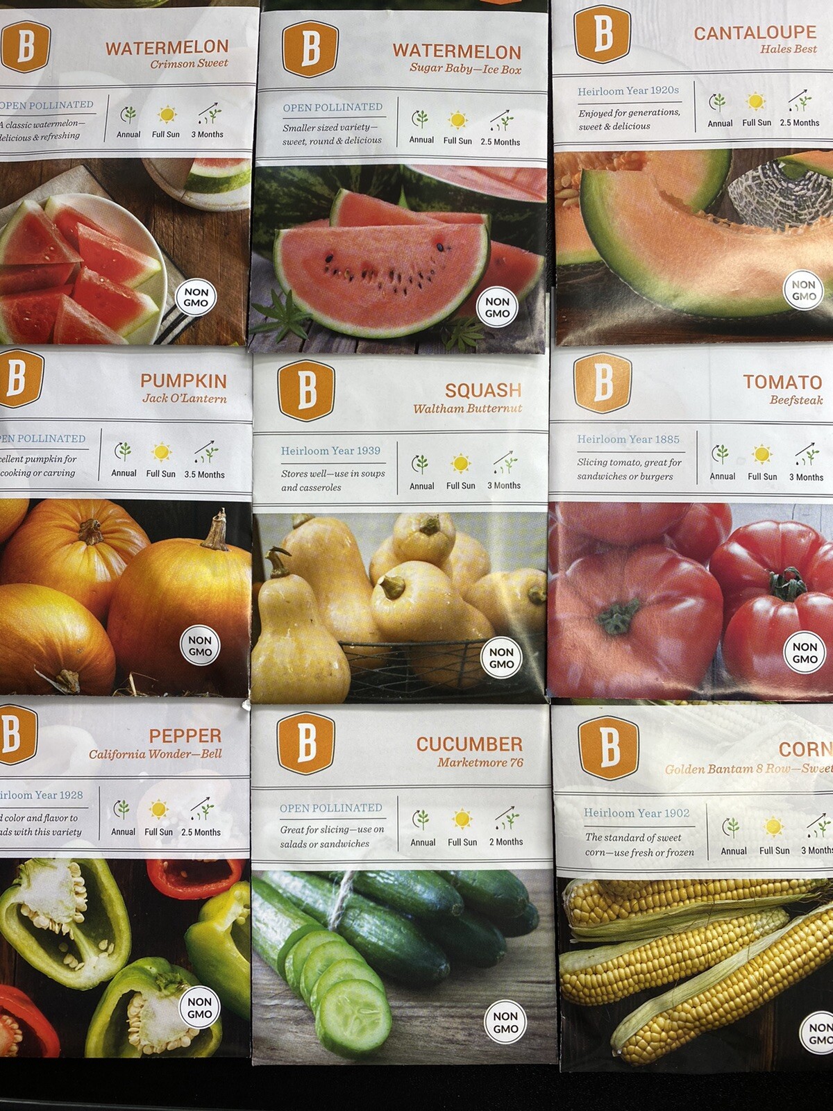 18 Variety Pack Of heirloom seeds non-gmo Fruits & Vegetables