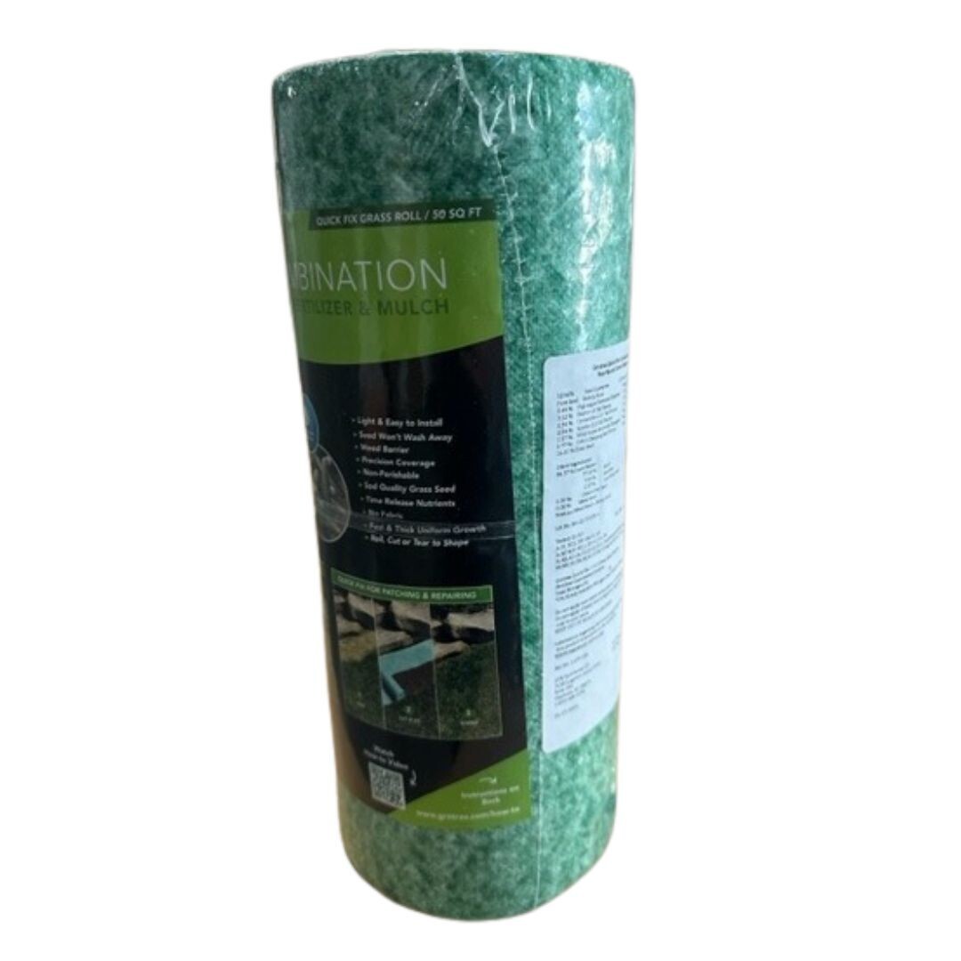 2 PK – Biodegradable Grass Seed Mat, Year Round Green – 50 Sq Ft Quick Fix Rolls