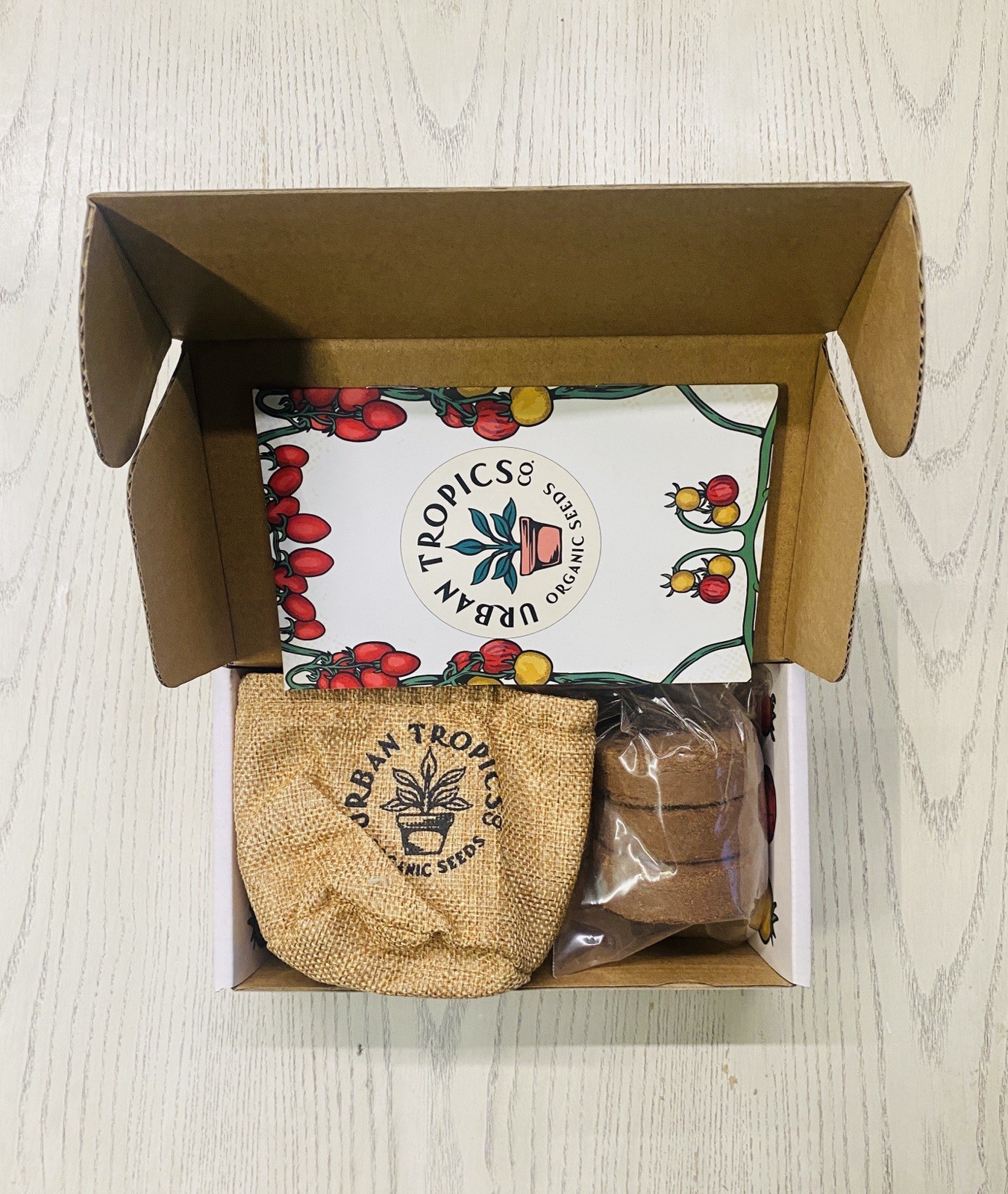 Urban Tropics Tomato Growing Kit Organic Seeds Indoor Garden Gift Set