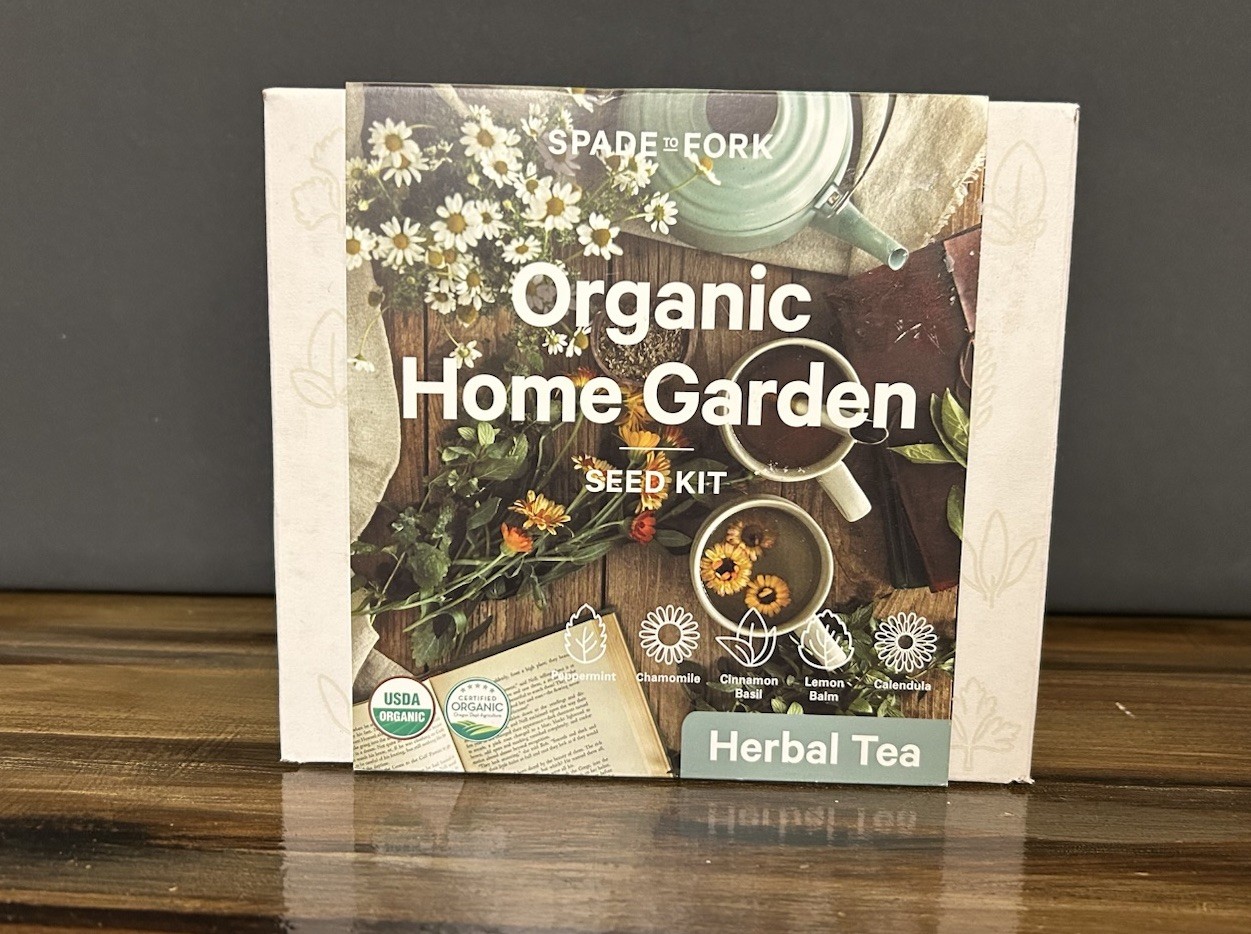 Spade To Fork Organic Home Garden Seed Kit Herbal Tea Peppermint Chamomile &MORE