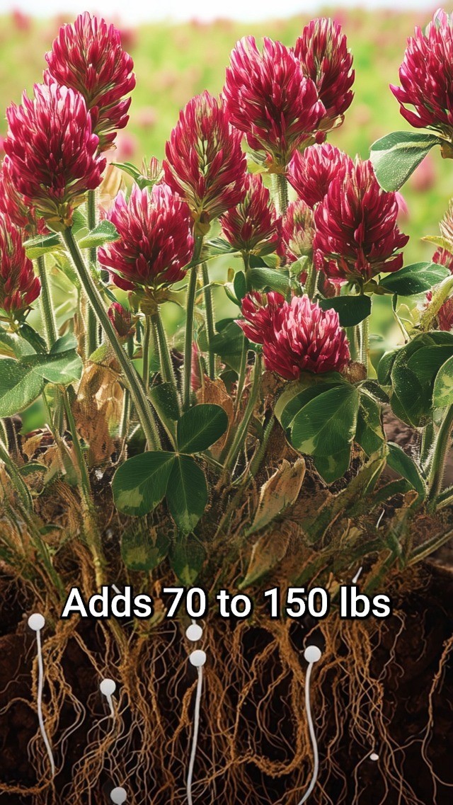 Crimson Clover Seeds – 10 lbs, Nitrocoated & Inoculated, Ideal for Lawn, Cover C