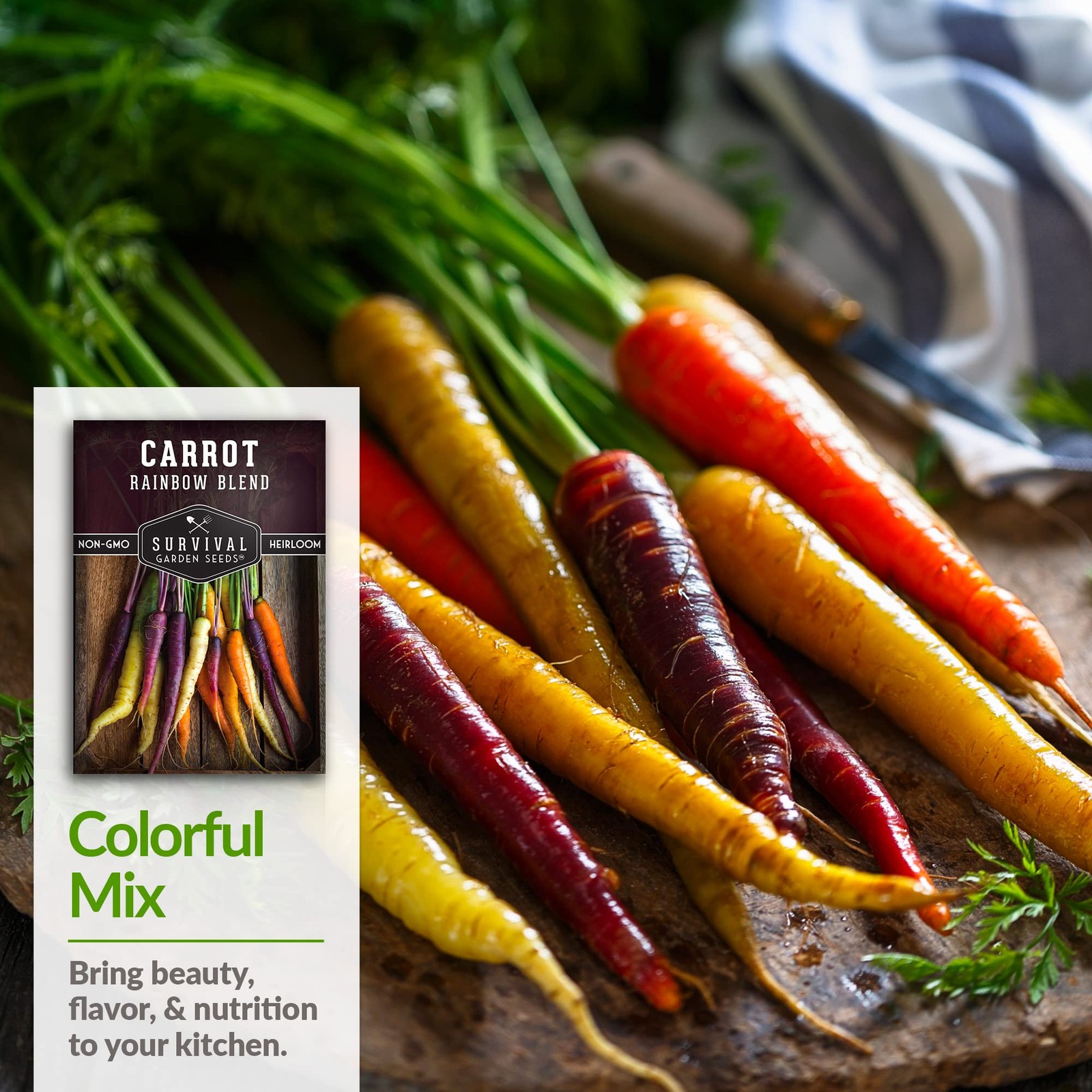 Rainbow Carrot Seeds – Colorful Heirloom Blend for High-Yield Vegetable Gardens