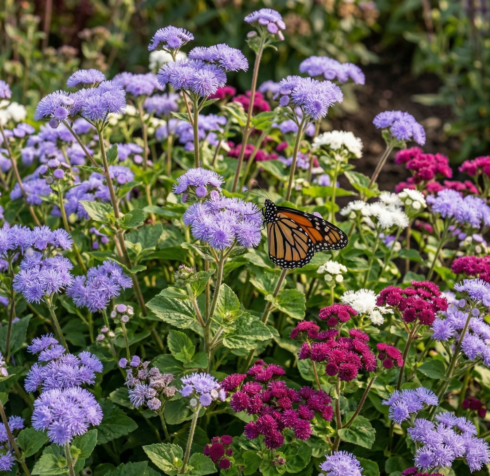 Ageratum Tall Cut Flower Mix Lavender Berry White Butterfly Garden 500 Seeds!