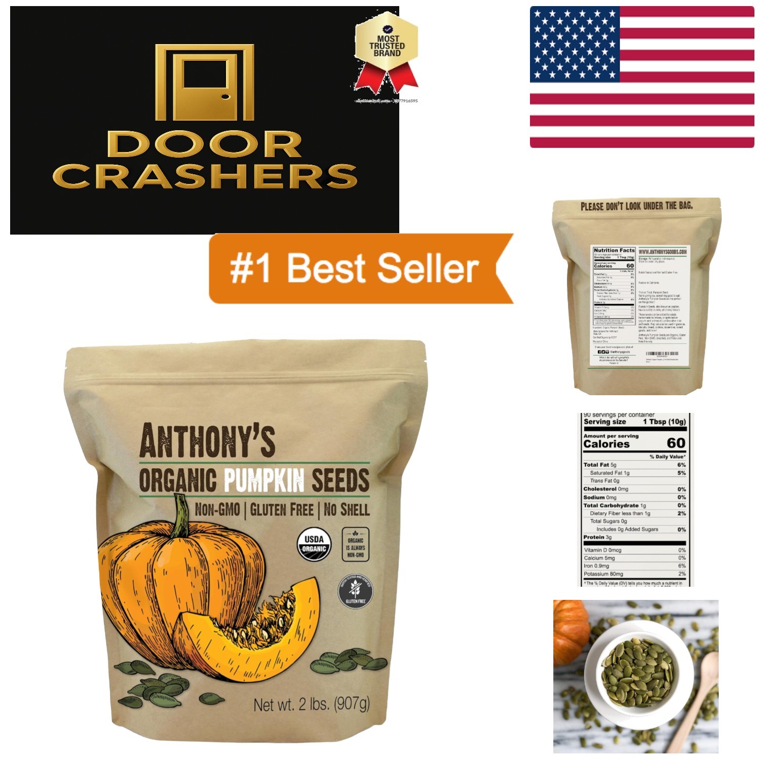 2 lb Non-GMO Organic Pumpkin Seeds – Unsalted & Shell-Free for Healthy Meals