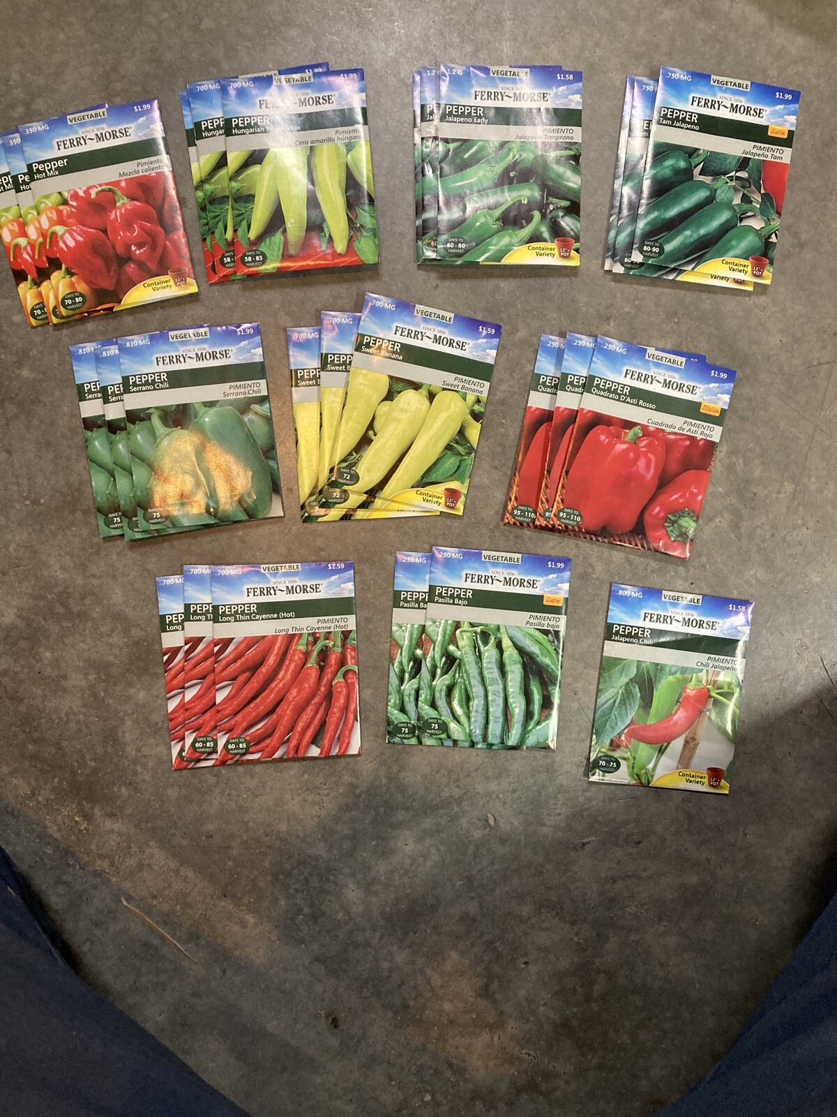 27 Ferry Morse Pepper 10 Kinds Seed Packs Free Shipping