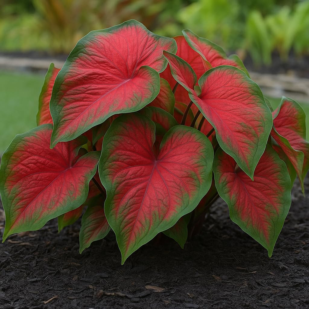 Dragon Heart Caladium Bulbs for Planting – Perennial Hosta, Elephant Ears, Fancy