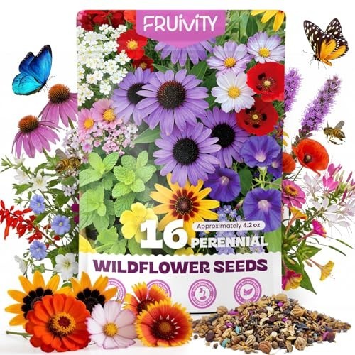 200,000+ Wildflower Seeds Bulk – 16 Varieties Perennial & Annual Mix, Attract Po