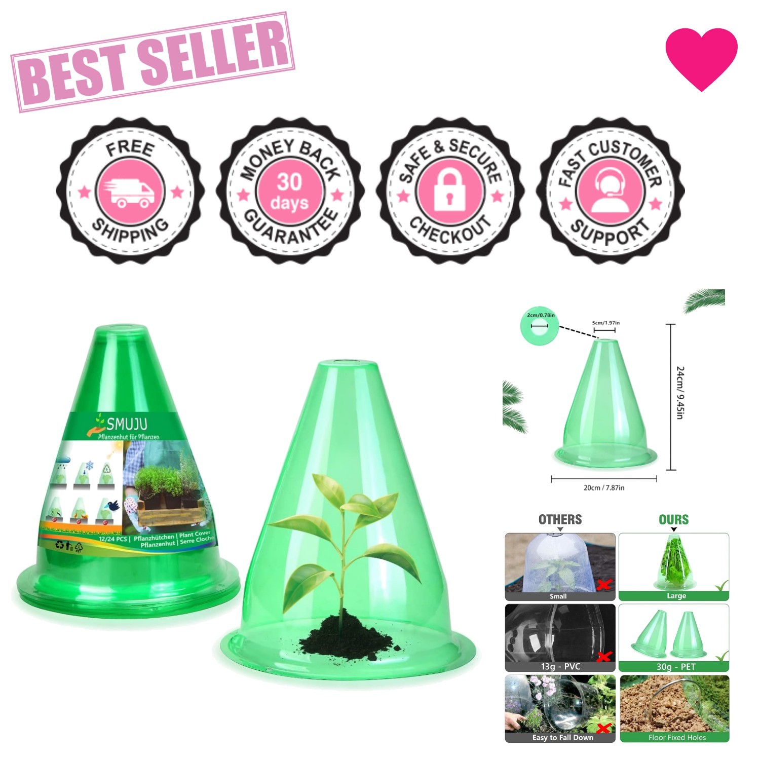 Versatile Garden Cloches – 12 Transparent Plant Protectors for Optimal Growth