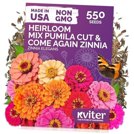 550 Cut and Come Again Zinnia Seeds for 2026 (Zinnia Mix Zinnia Cut Come Again