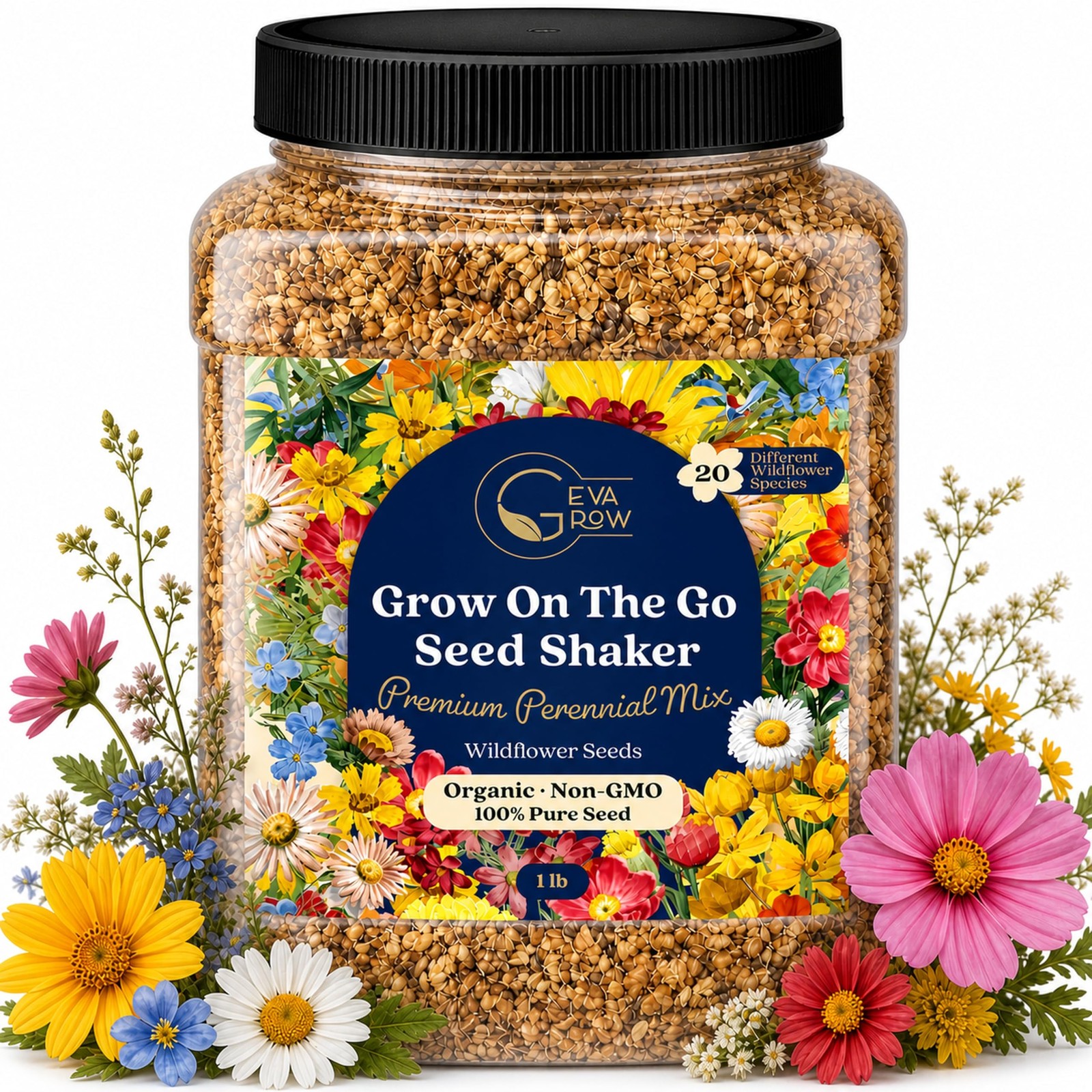 Bulk Wildflower Seed Shaker – Perennial Flower Seeds Mix to Plant Anywhere, b…