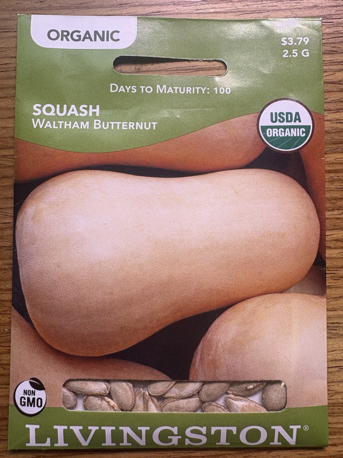 5 PACK Livingston Seed Company Waltham Butternut Organic Non-GMO Squash Seeds