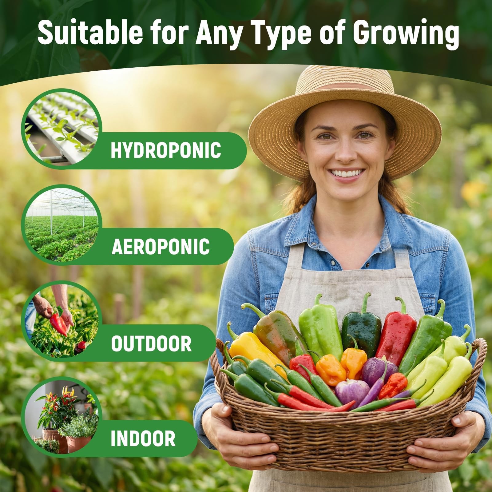 15 Sweet & Hot Peppers Seeds Variety Pack Jalapeño, Serrano, Cayenne, Bell, H…