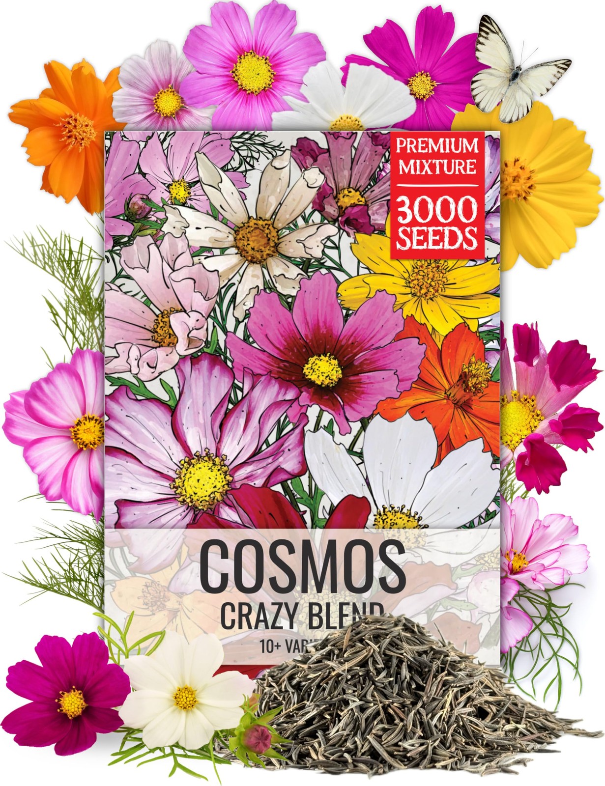 Flower Seeds Cosmos Crazy Blend No Filler 10+ Varieties Cosmos | Cosmo Bipinn…