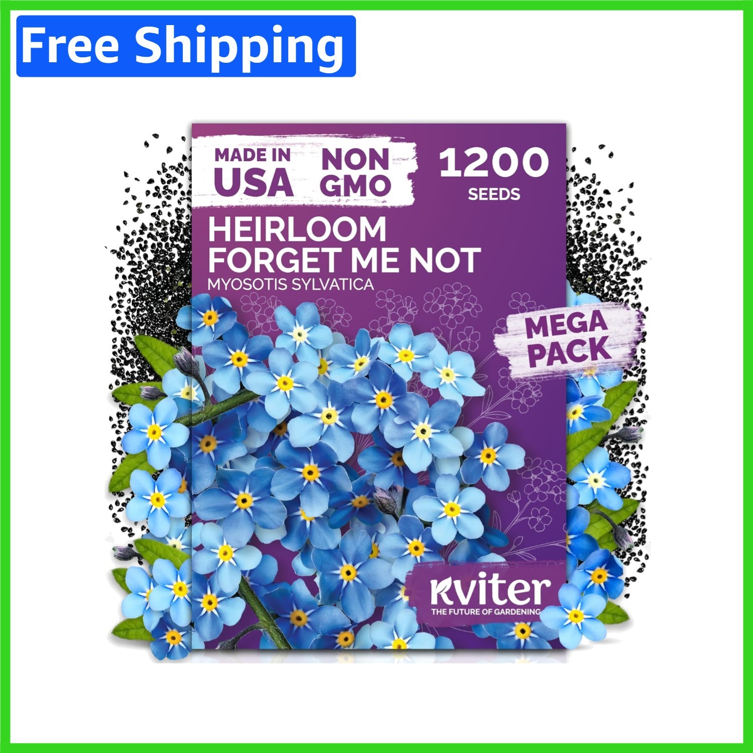 Compact 1200 Count Forget Me Not Seeds – Vibrant Blue Flowers for Easy Growing